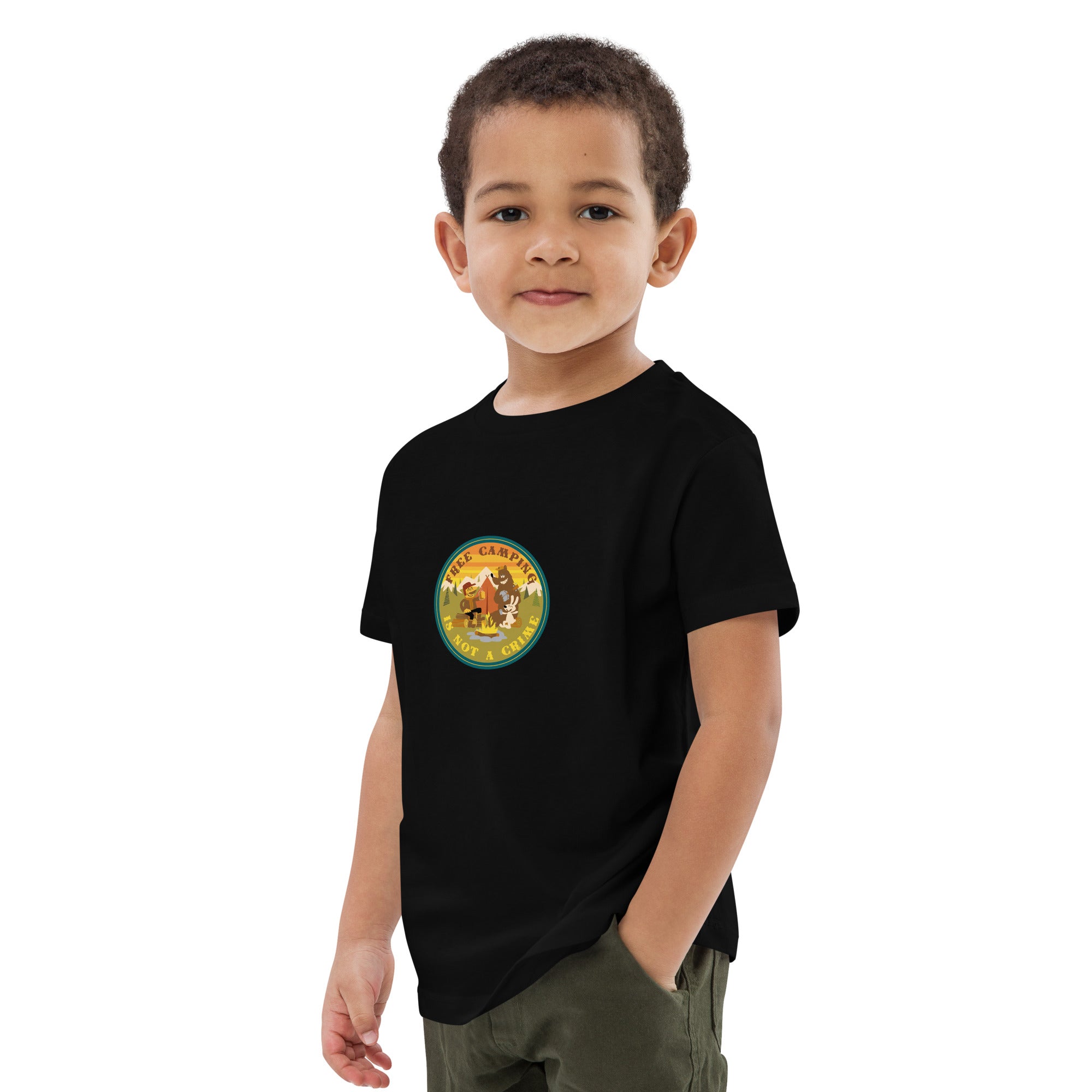 T-shirt en coton bio enfant Free Camping is not a crime