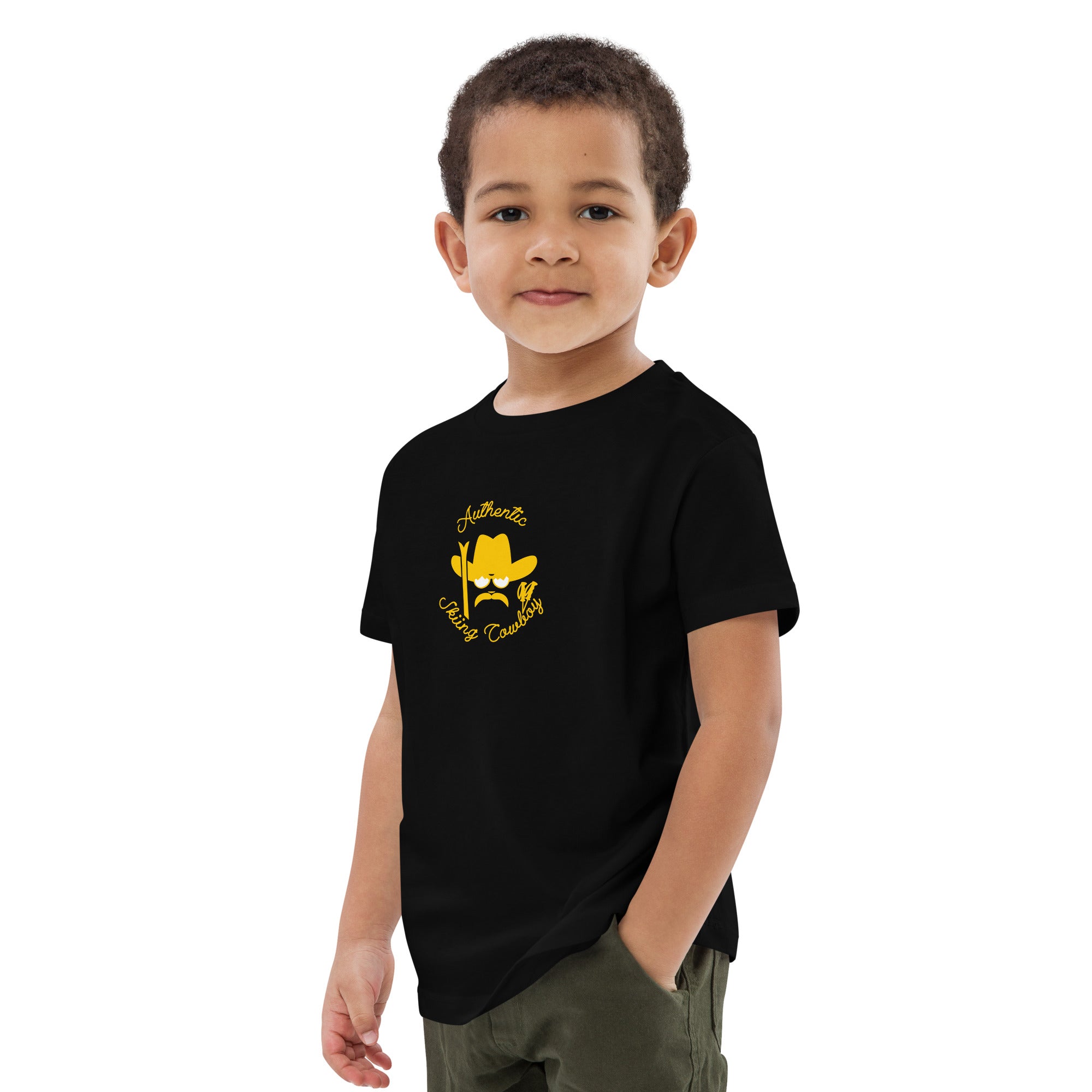 T-shirt en coton bio enfant Authentic Skiing Cowboy Gold