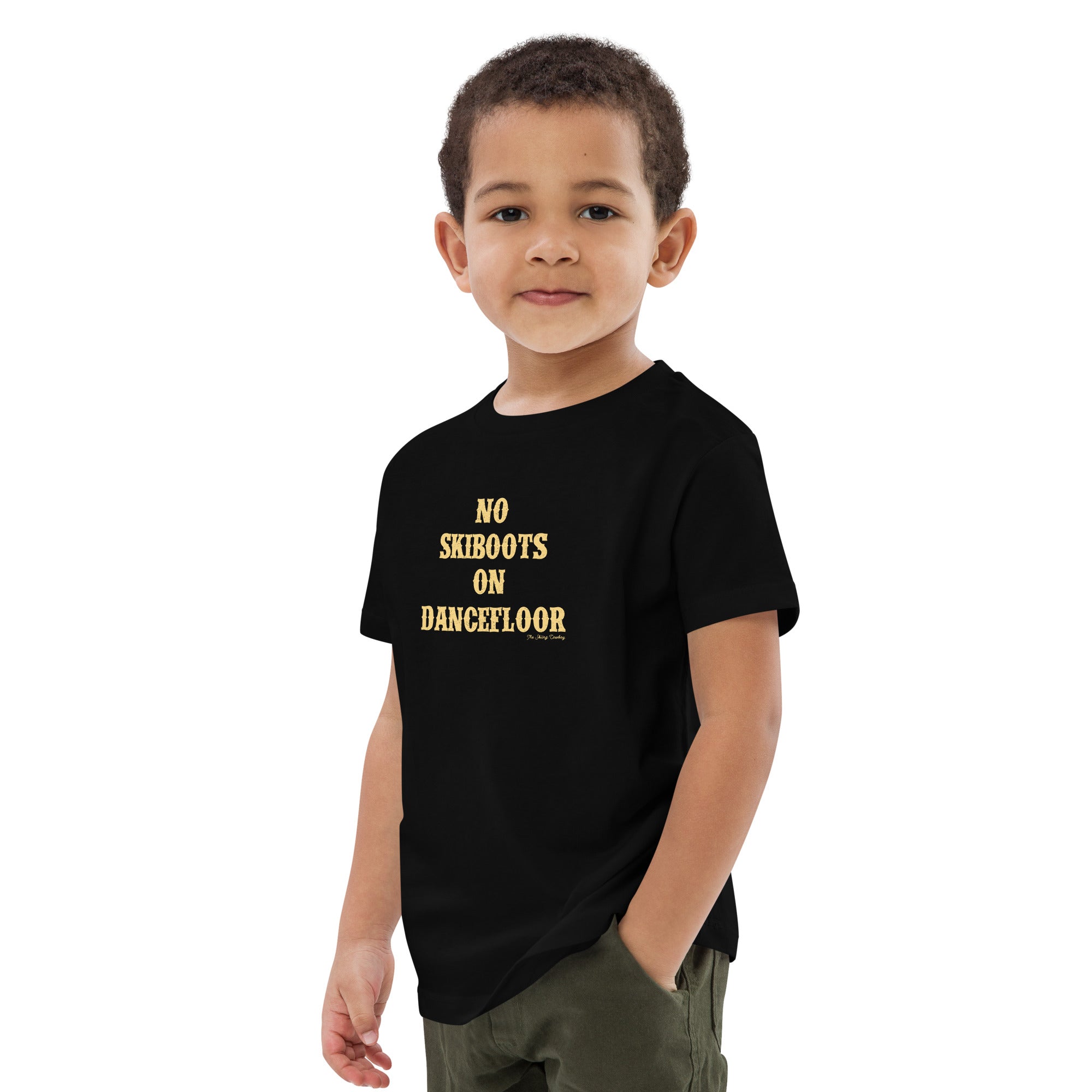 T-shirt en coton bio enfant No Skiboots on Dancefloor Light Text