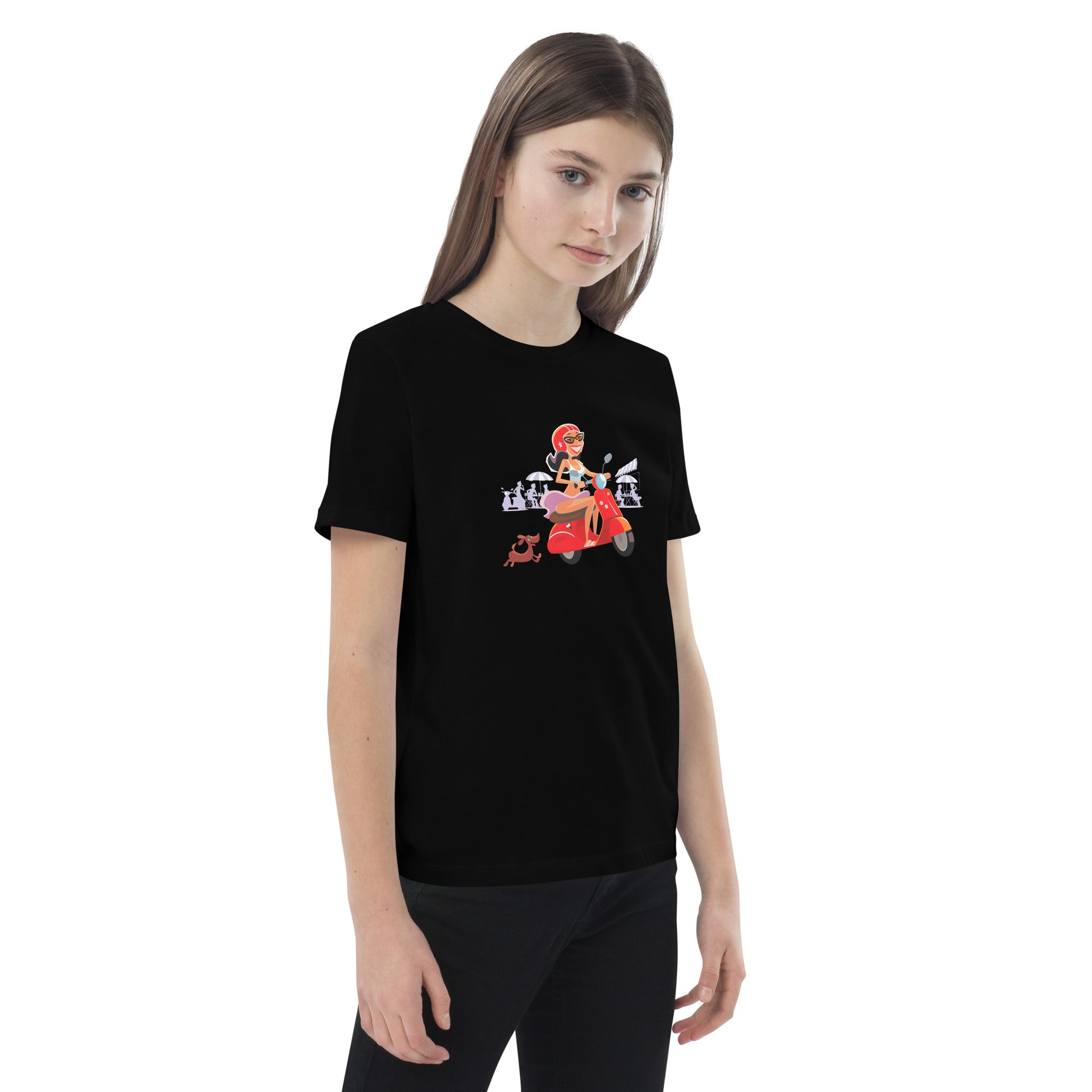 T-shirt en coton bio enfant Vespa Girl in St Tropez
