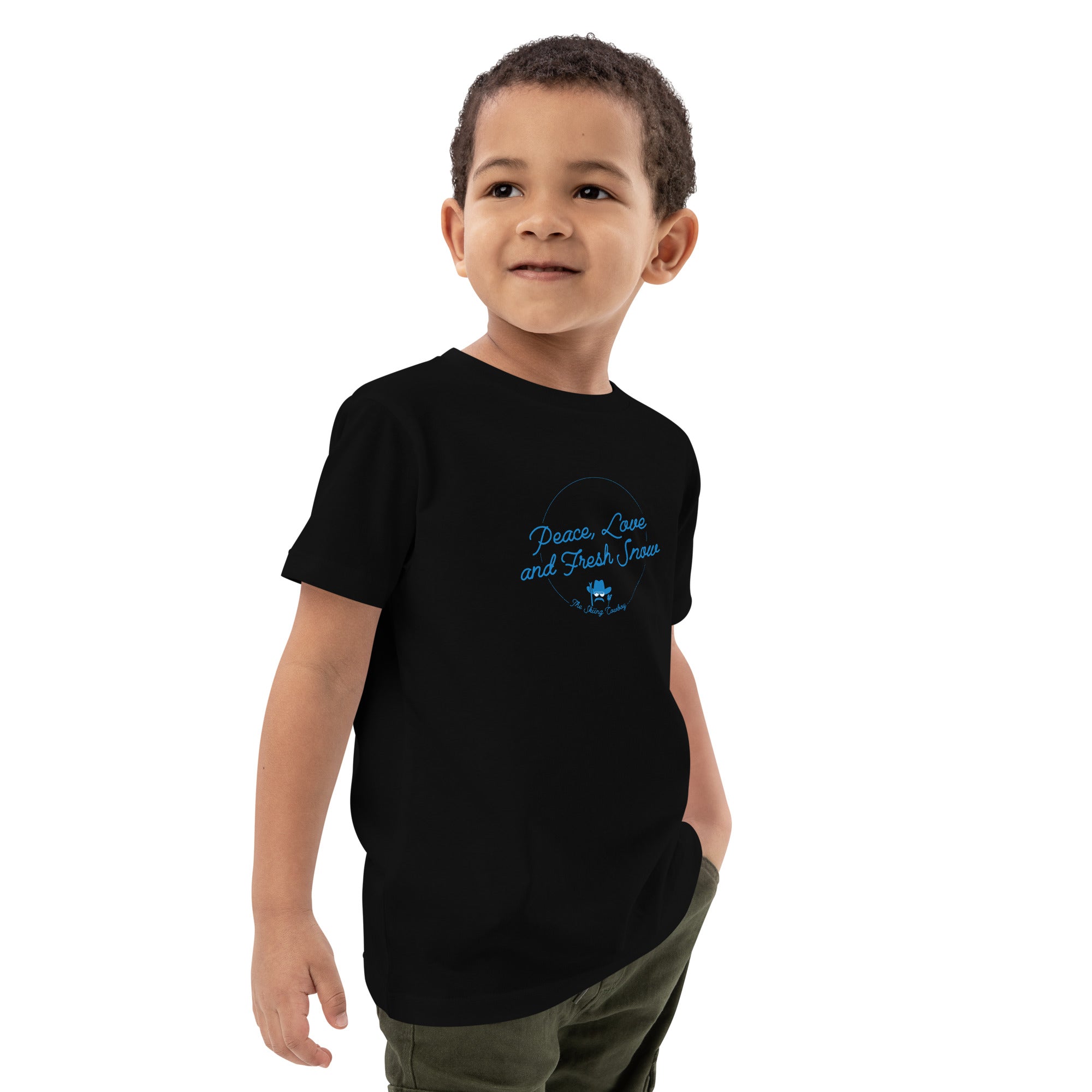 T-shirt en coton bio enfant Peace, Love and Fresh Snow