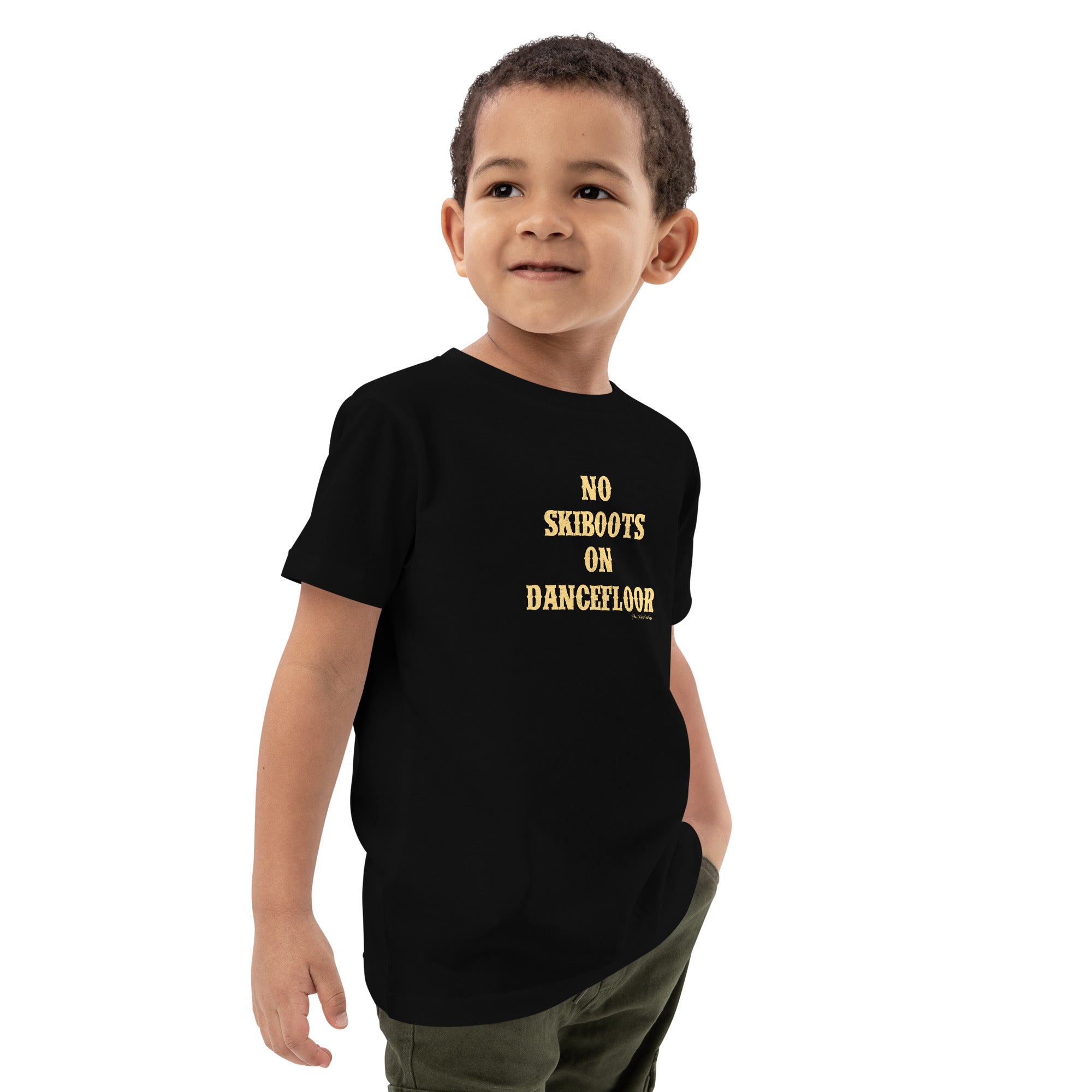 T-shirt en coton bio enfant No Skiboots on Dancefloor Light Text