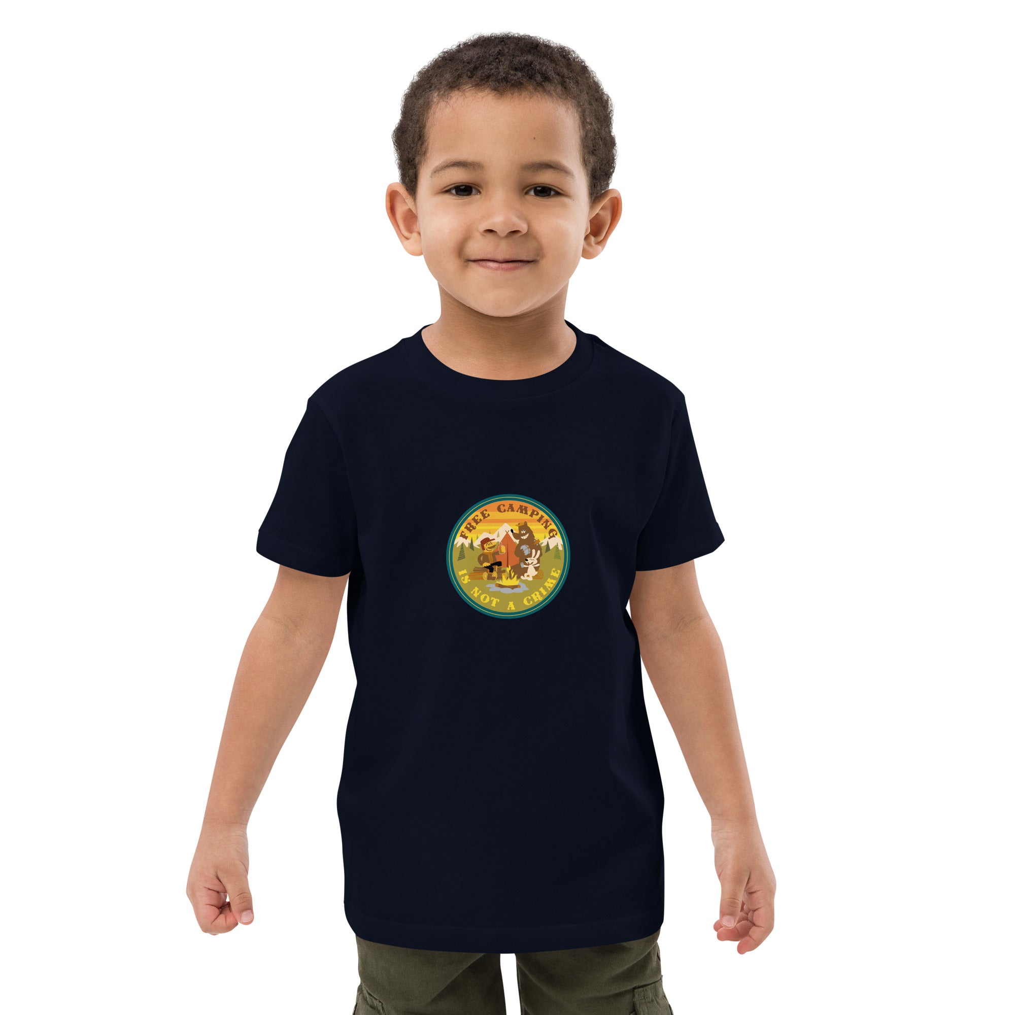 T-shirt en coton bio enfant Free Camping is not a crime