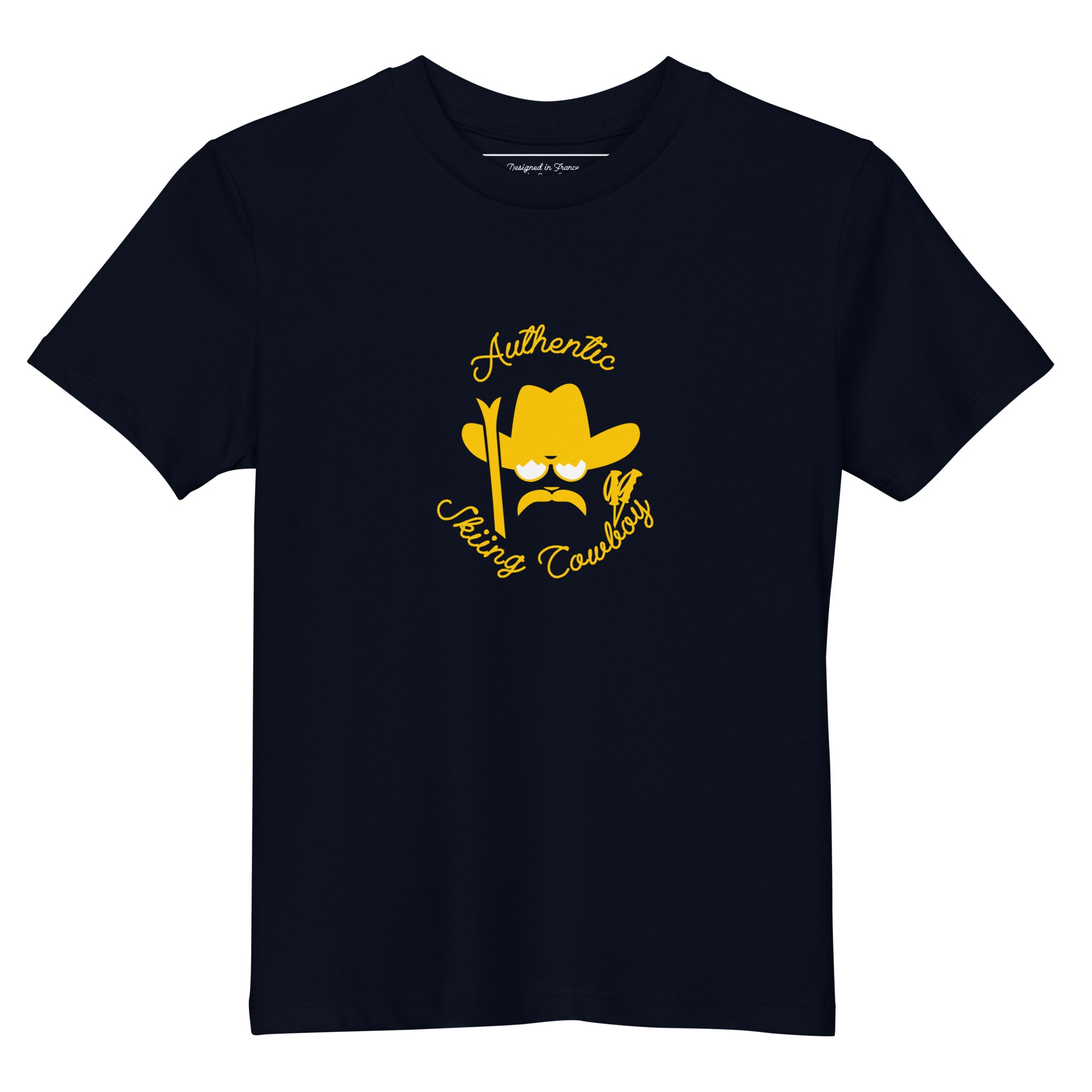 T-shirt en coton bio enfant Authentic Skiing Cowboy Gold
