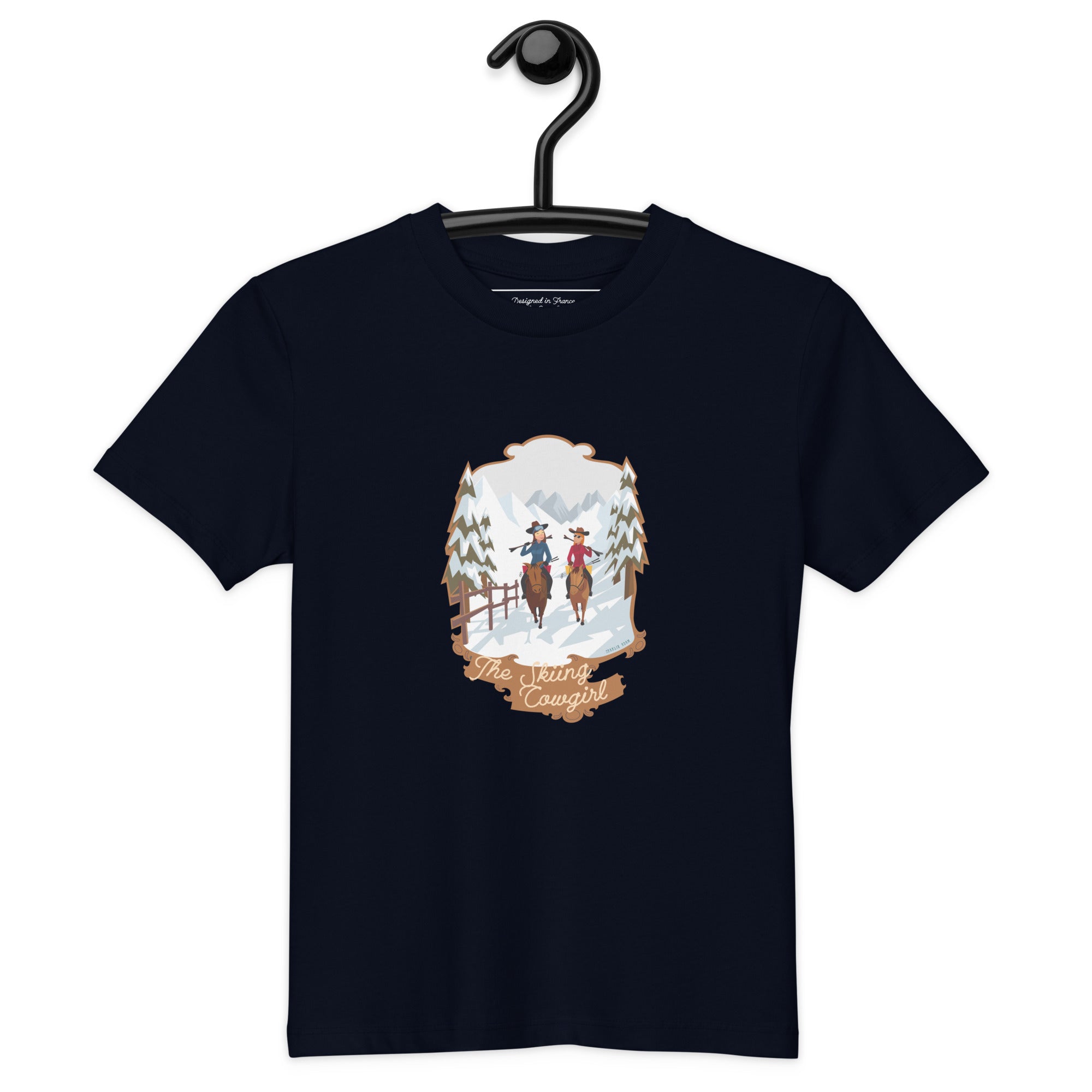 Organic cotton kids t-shirt The Skiing Cowgirl