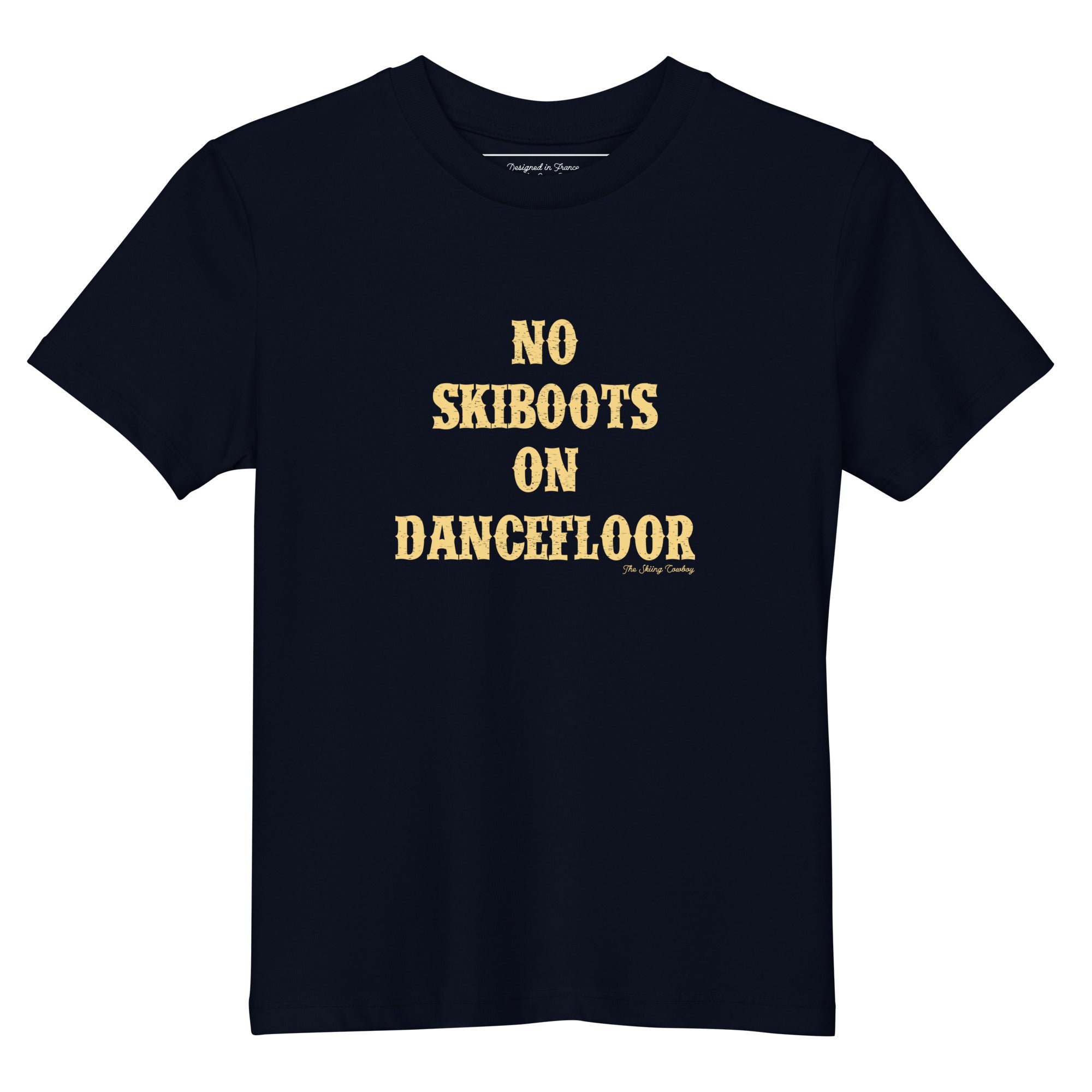 T-shirt en coton bio enfant No Skiboots on Dancefloor Light Text