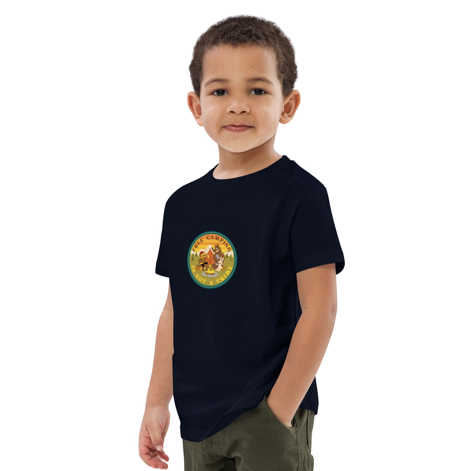 T-shirt en coton bio enfant Free Camping is not a crime
