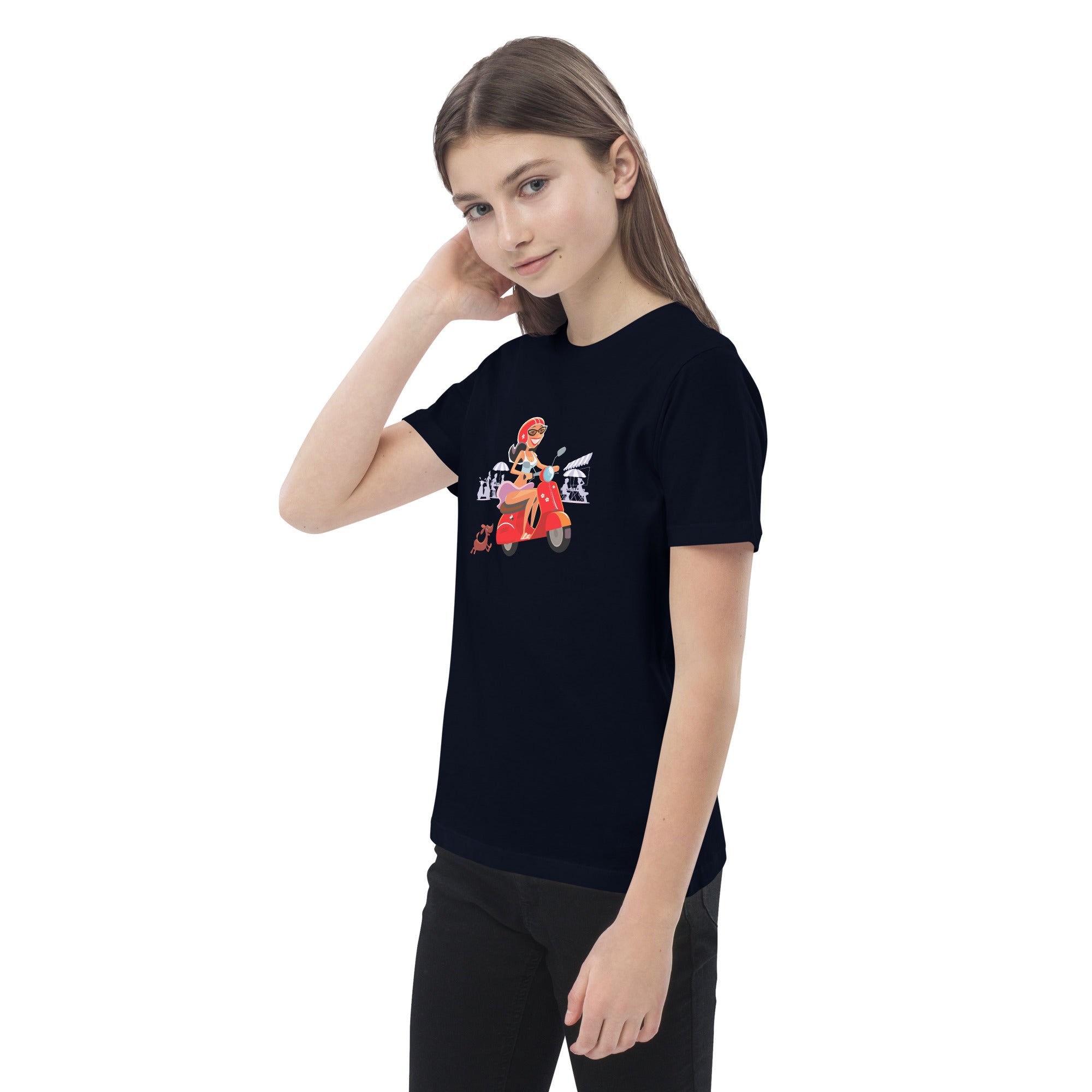 T-shirt en coton bio enfant Vespa Girl in St Tropez