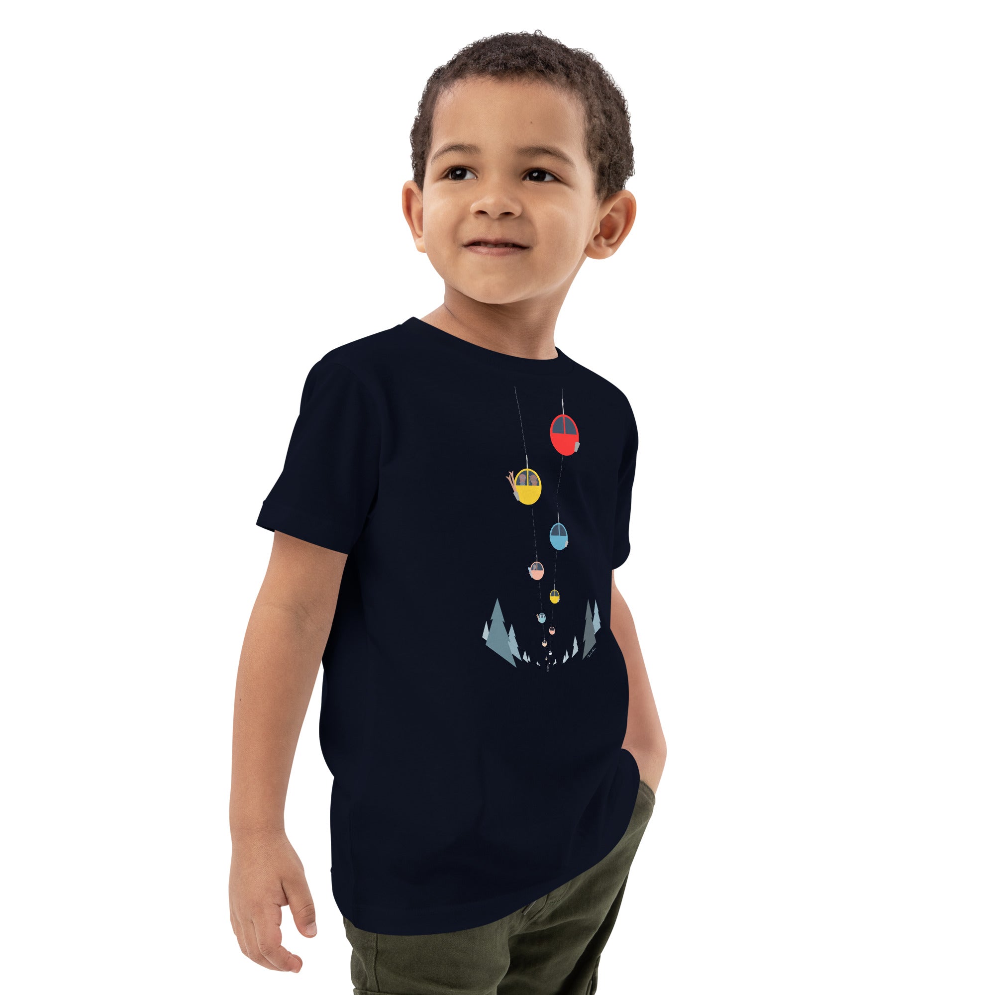 T-shirt en coton bio enfant Gondolas in the mist
