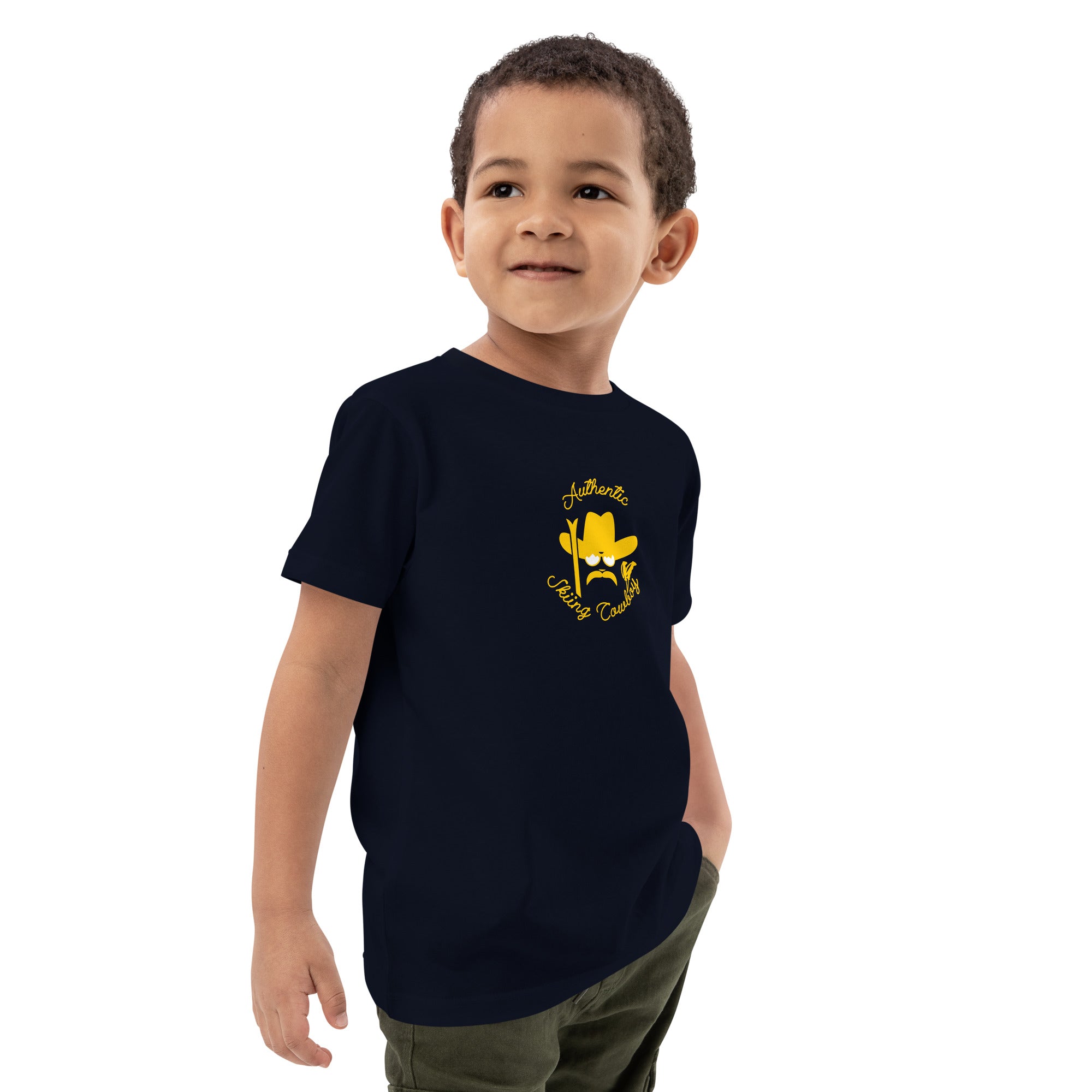 T-shirt en coton bio enfant Authentic Skiing Cowboy Gold