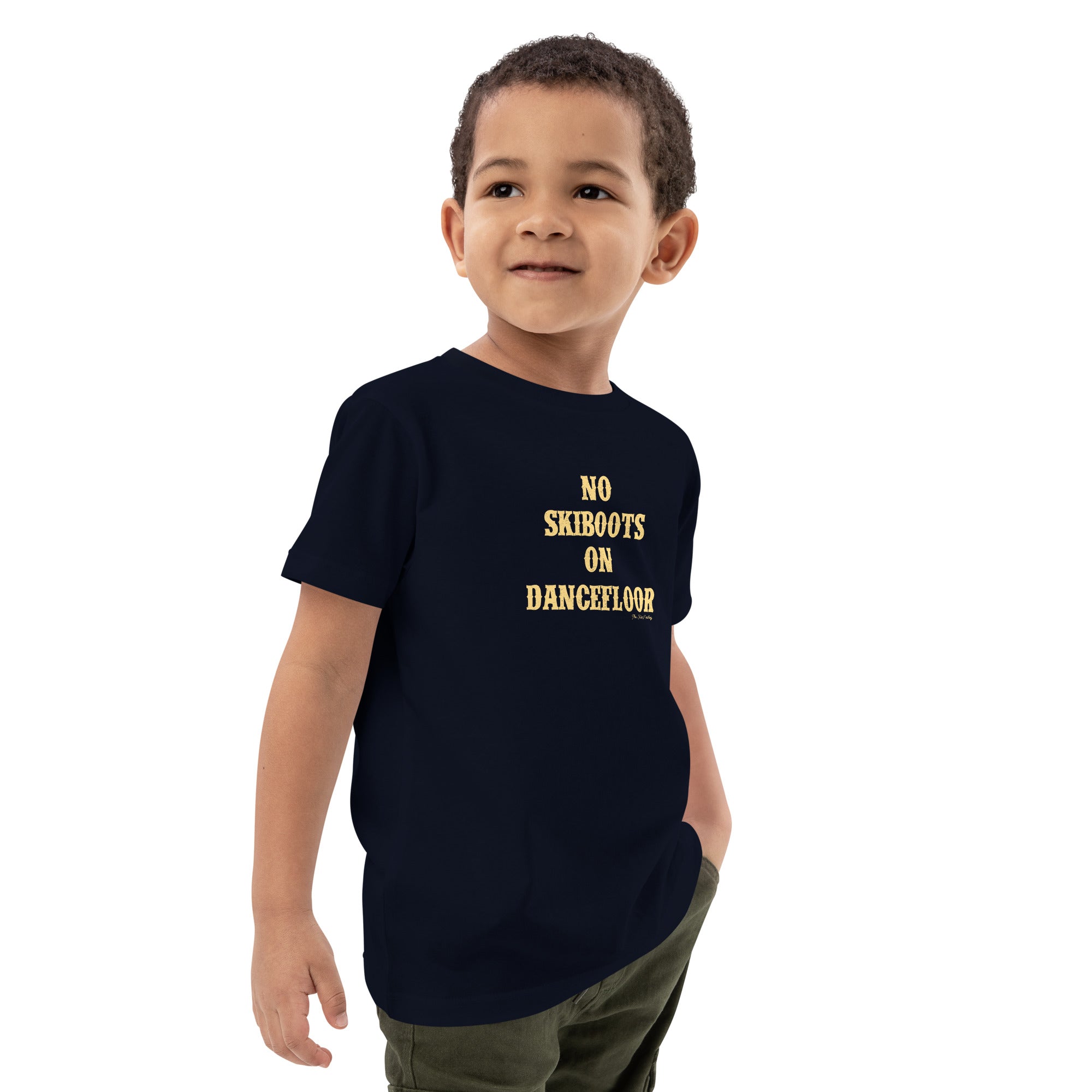T-shirt en coton bio enfant No Skiboots on Dancefloor Light Text