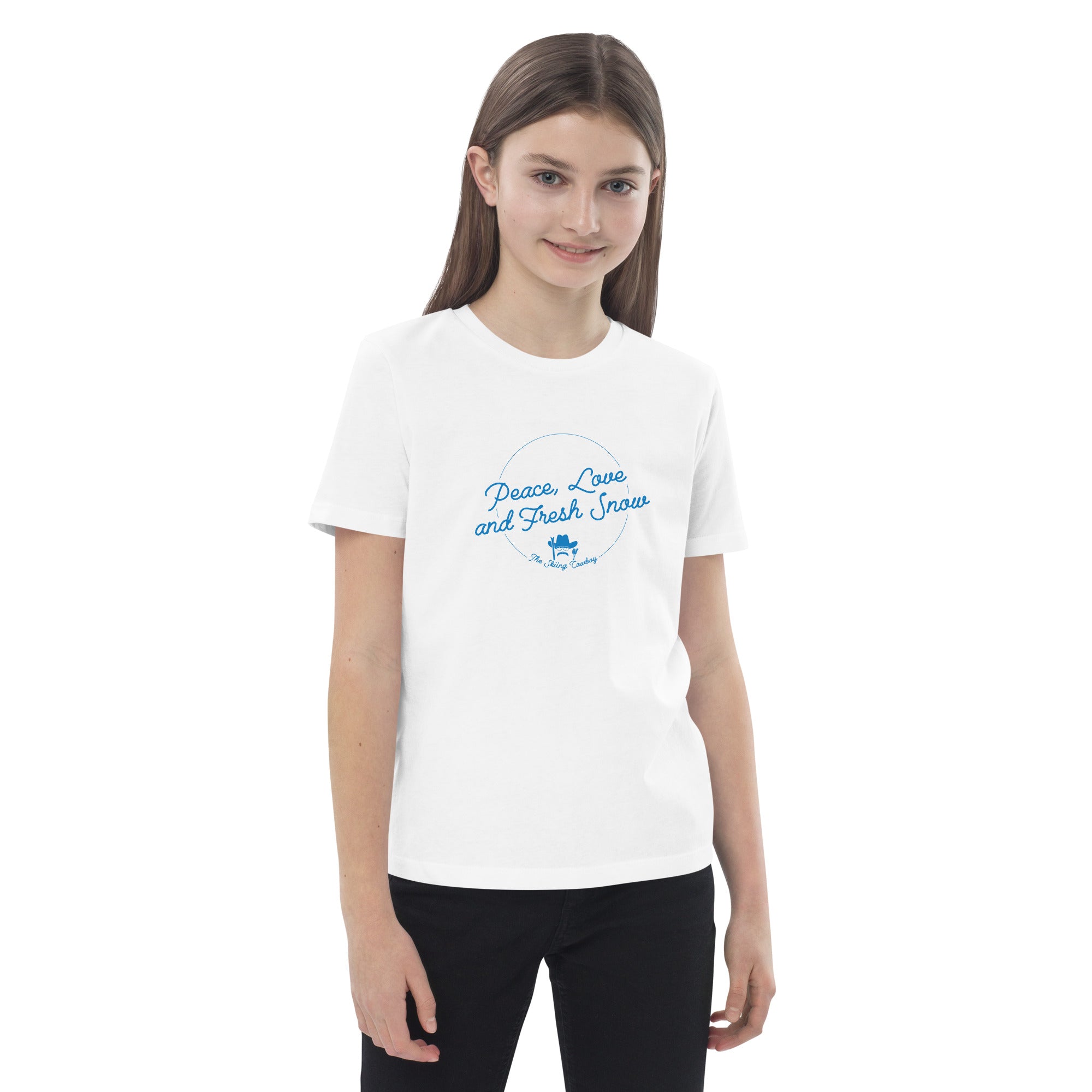 T-shirt en coton bio enfant Peace, Love and Fresh Snow