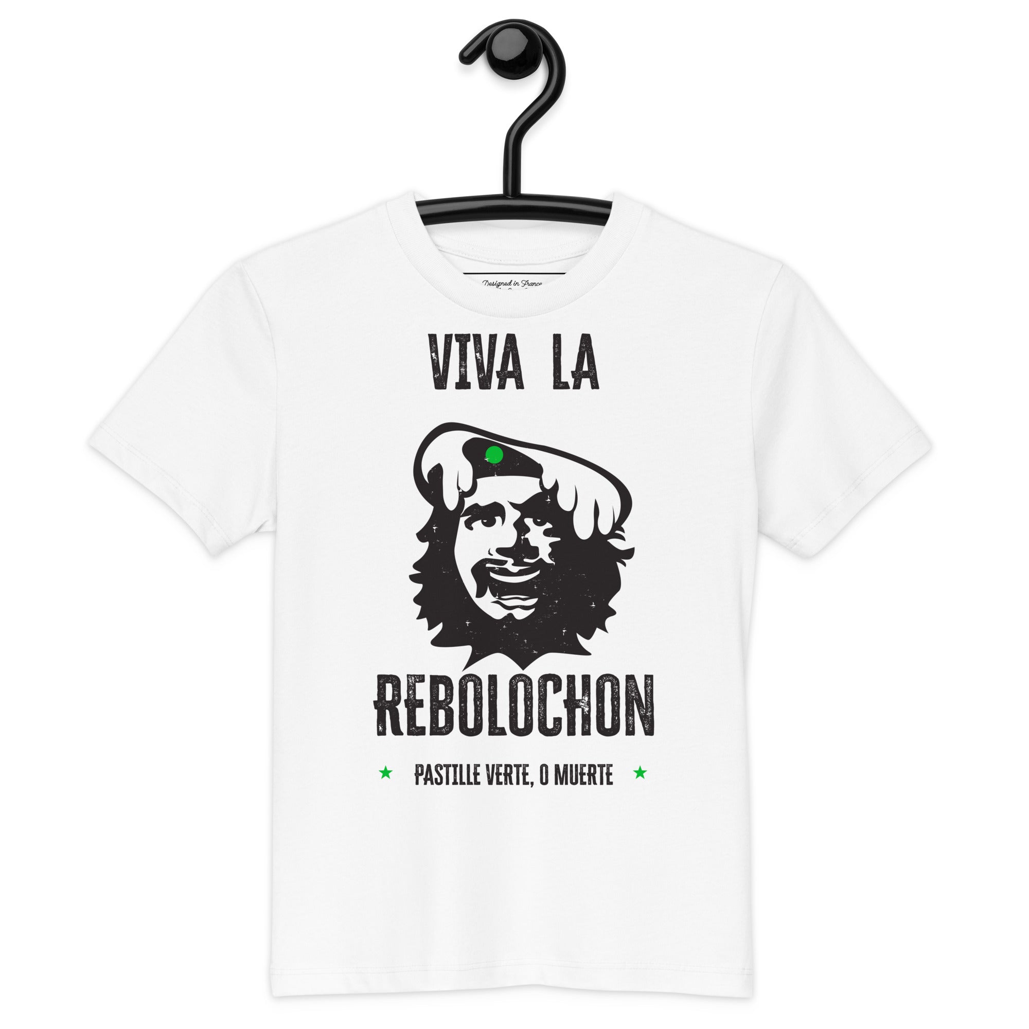 T-shirt en coton bio enfant Viva la Rebolochon sur fond clair
