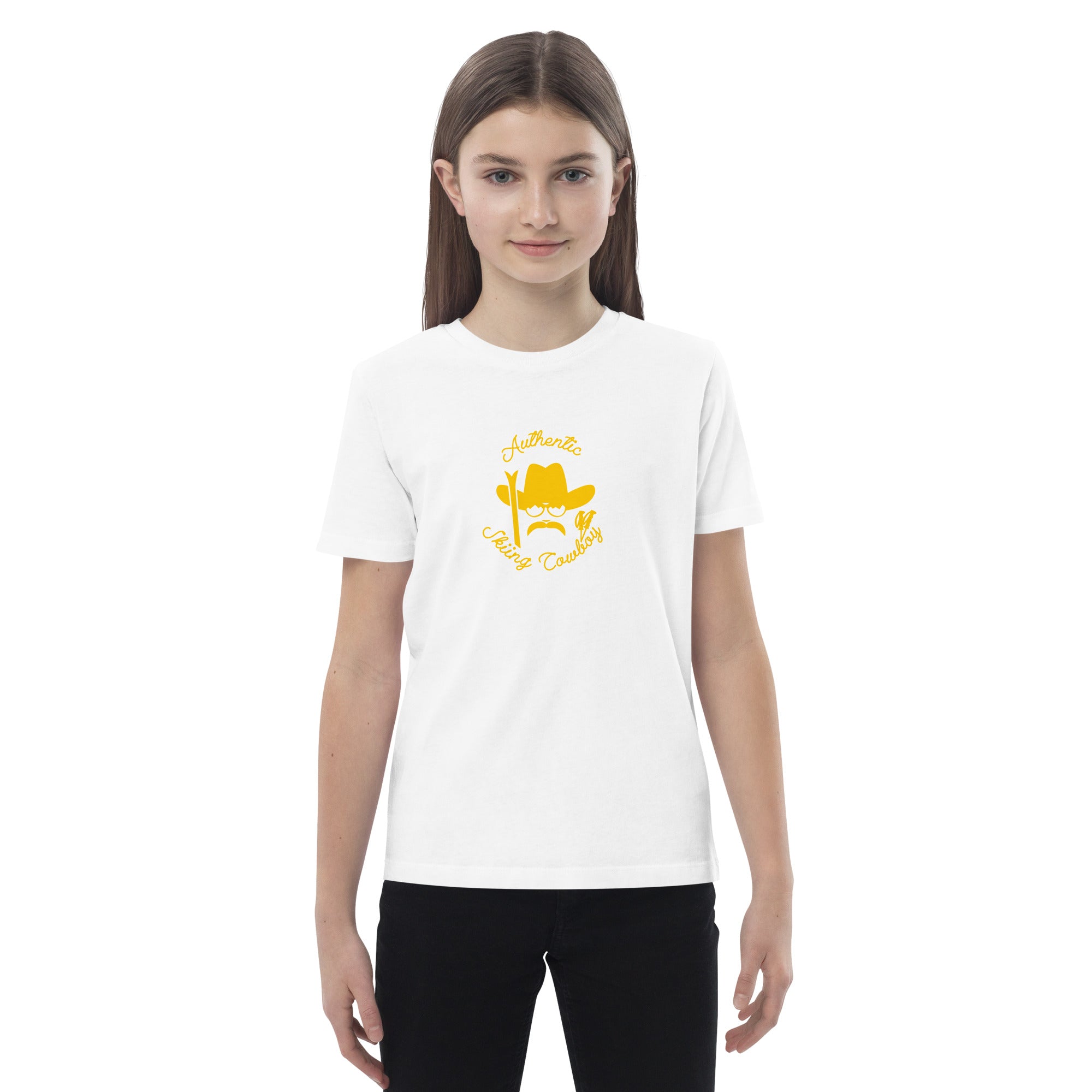 T-shirt en coton bio enfant Authentic Skiing Cowboy Gold