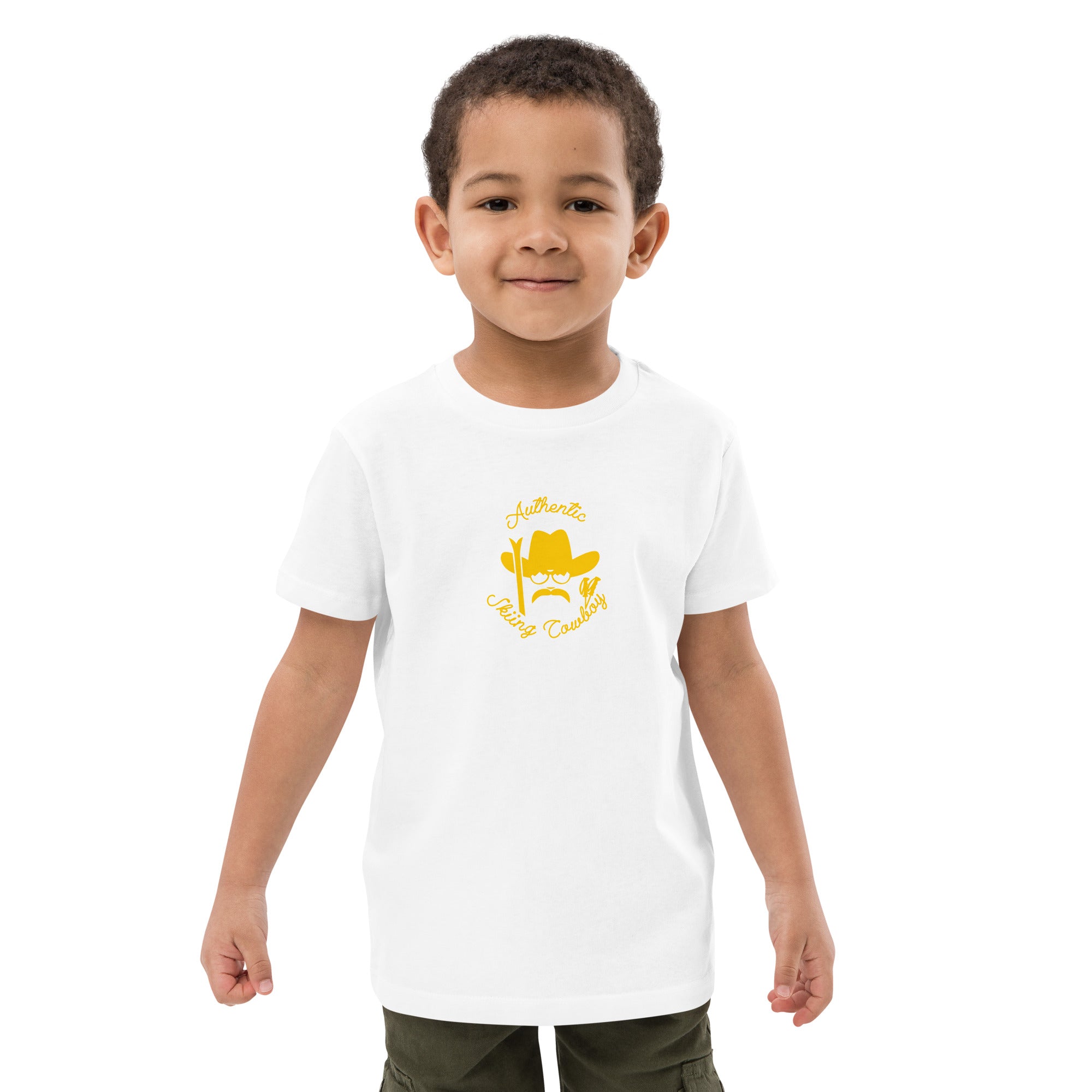 T-shirt en coton bio enfant Authentic Skiing Cowboy Gold