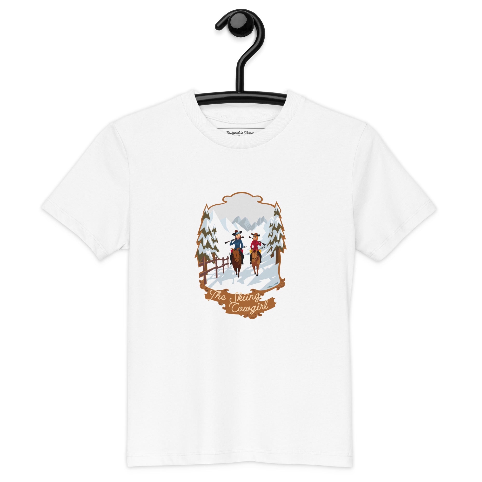 Organic cotton kids t-shirt The Skiing Cowgirl