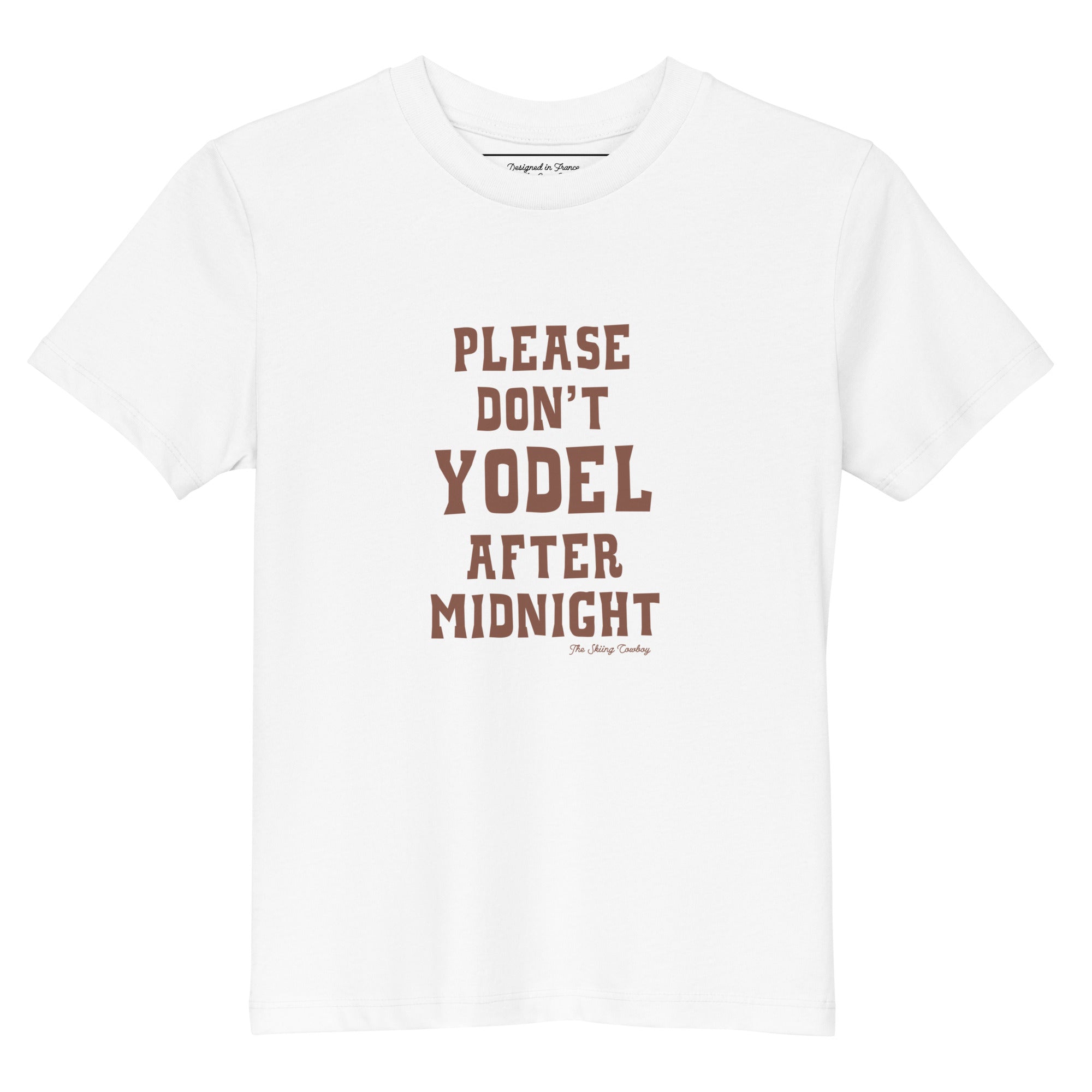 T-shirt en coton bio enfant Don't Yodel After Midnight texte foncé