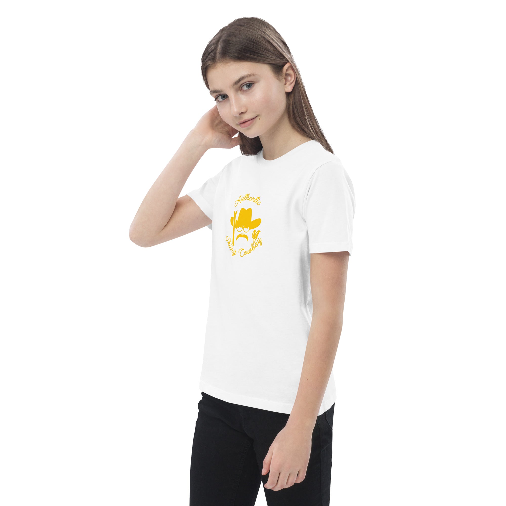 T-shirt en coton bio enfant Authentic Skiing Cowboy Gold