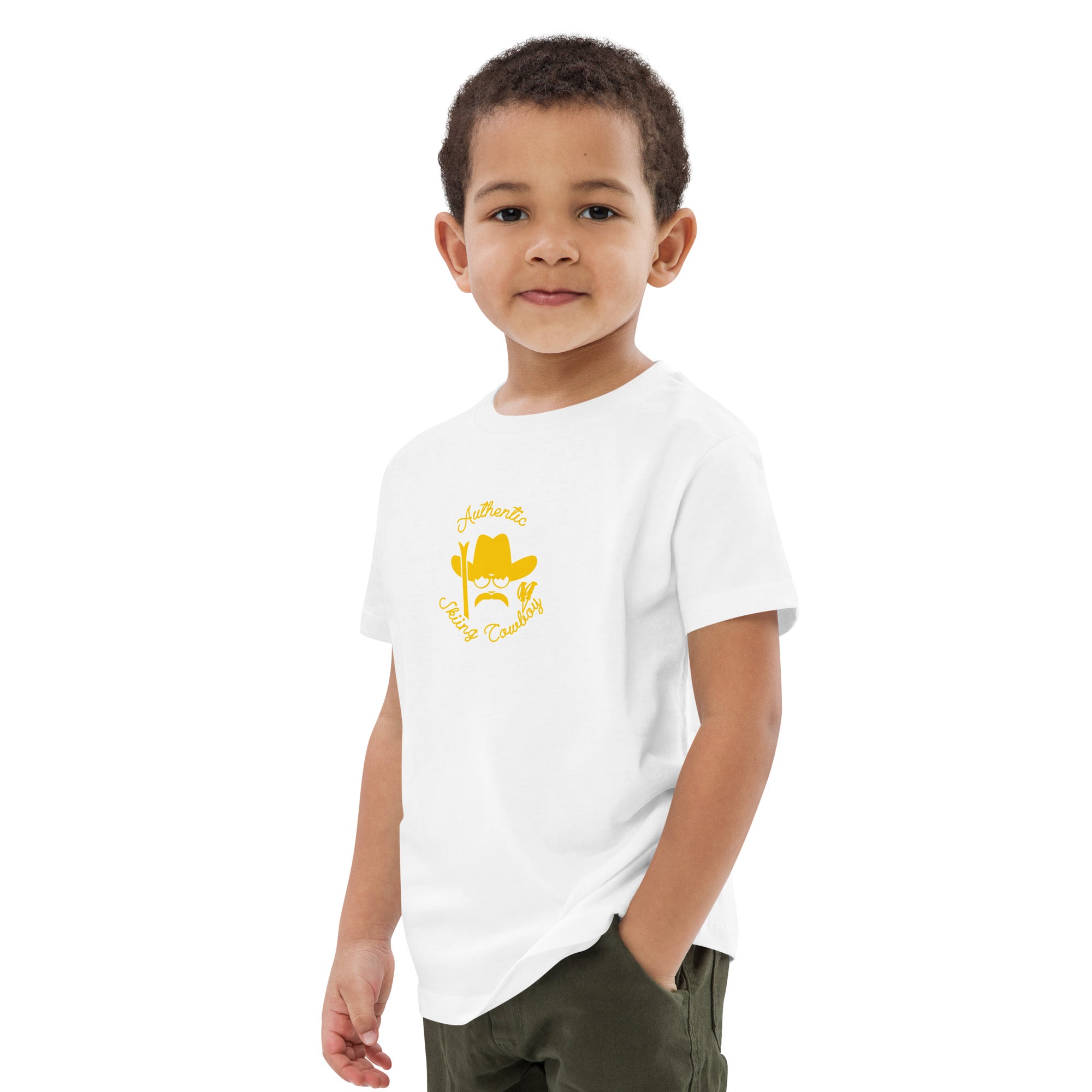 T-shirt en coton bio enfant Authentic Skiing Cowboy Gold