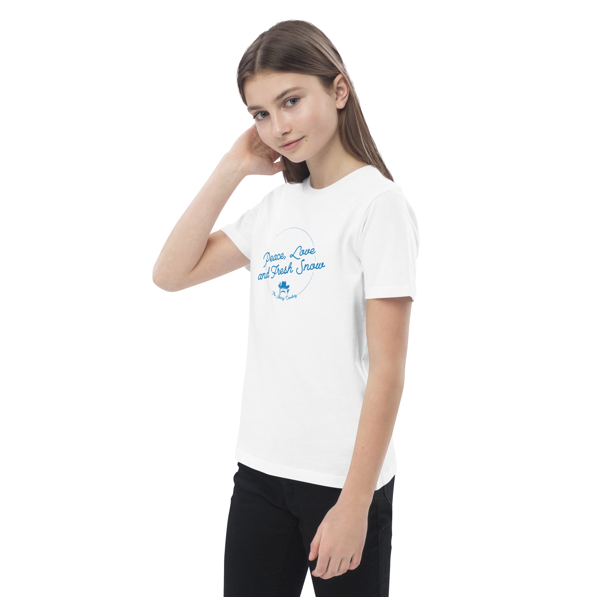 T-shirt en coton bio enfant Peace, Love and Fresh Snow