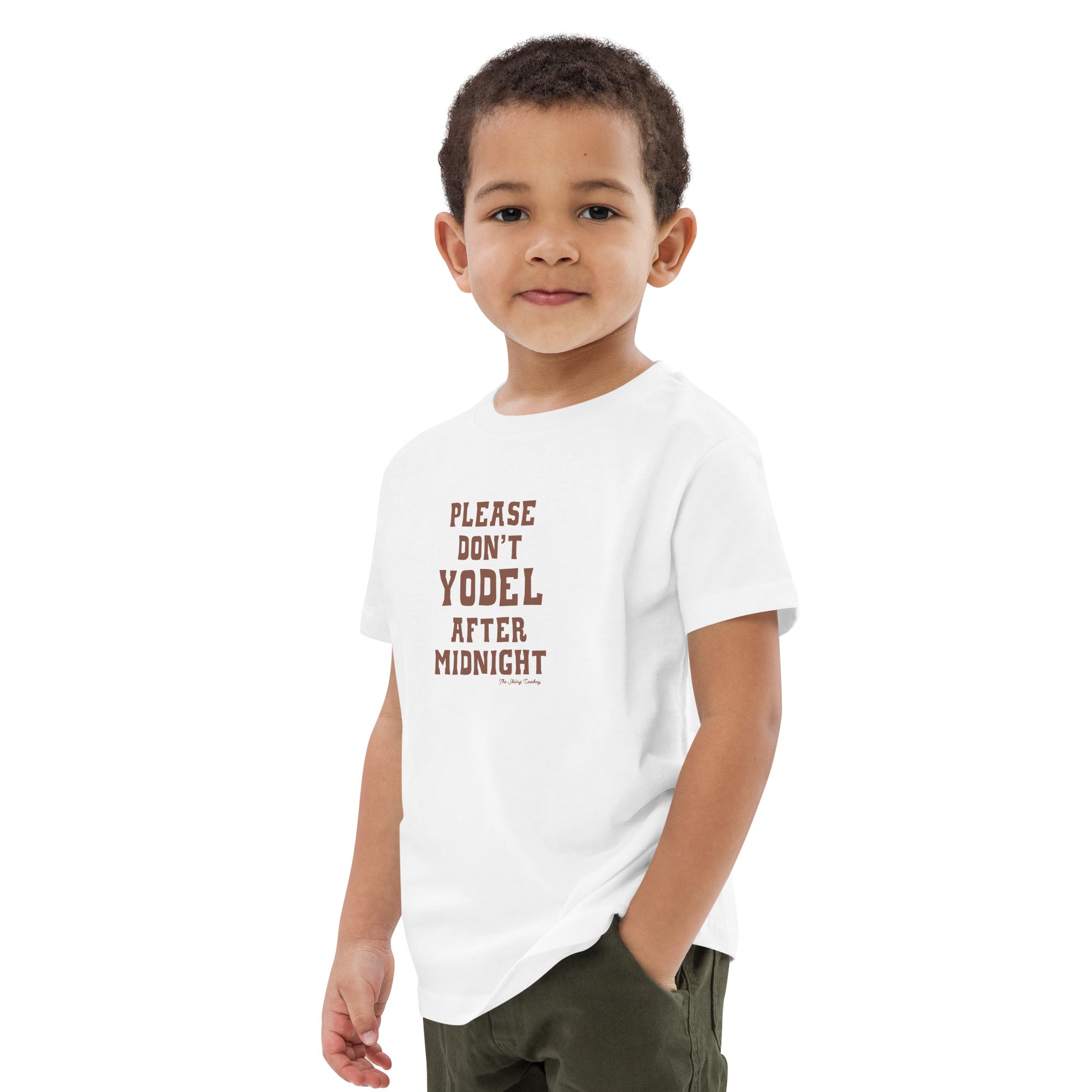 T-shirt en coton bio enfant Don't Yodel After Midnight texte foncé