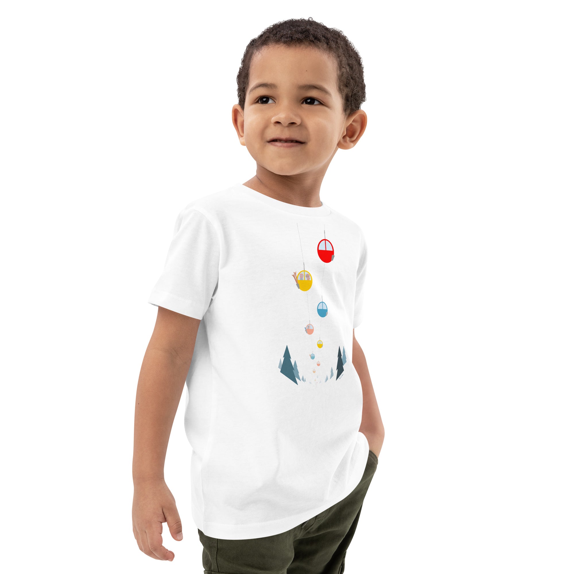 T-shirt en coton bio enfant Gondolas in the mist