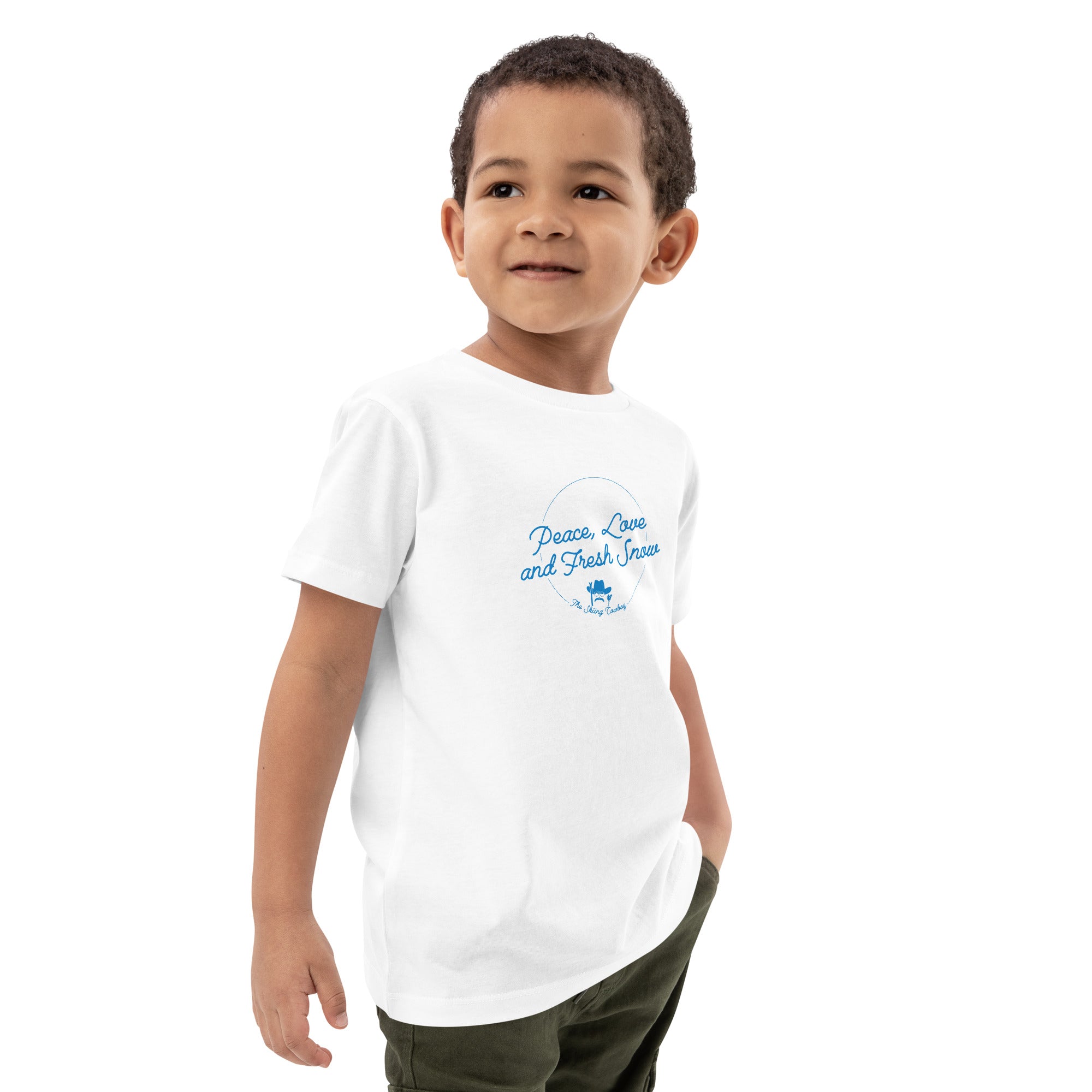 T-shirt en coton bio enfant Peace, Love and Fresh Snow