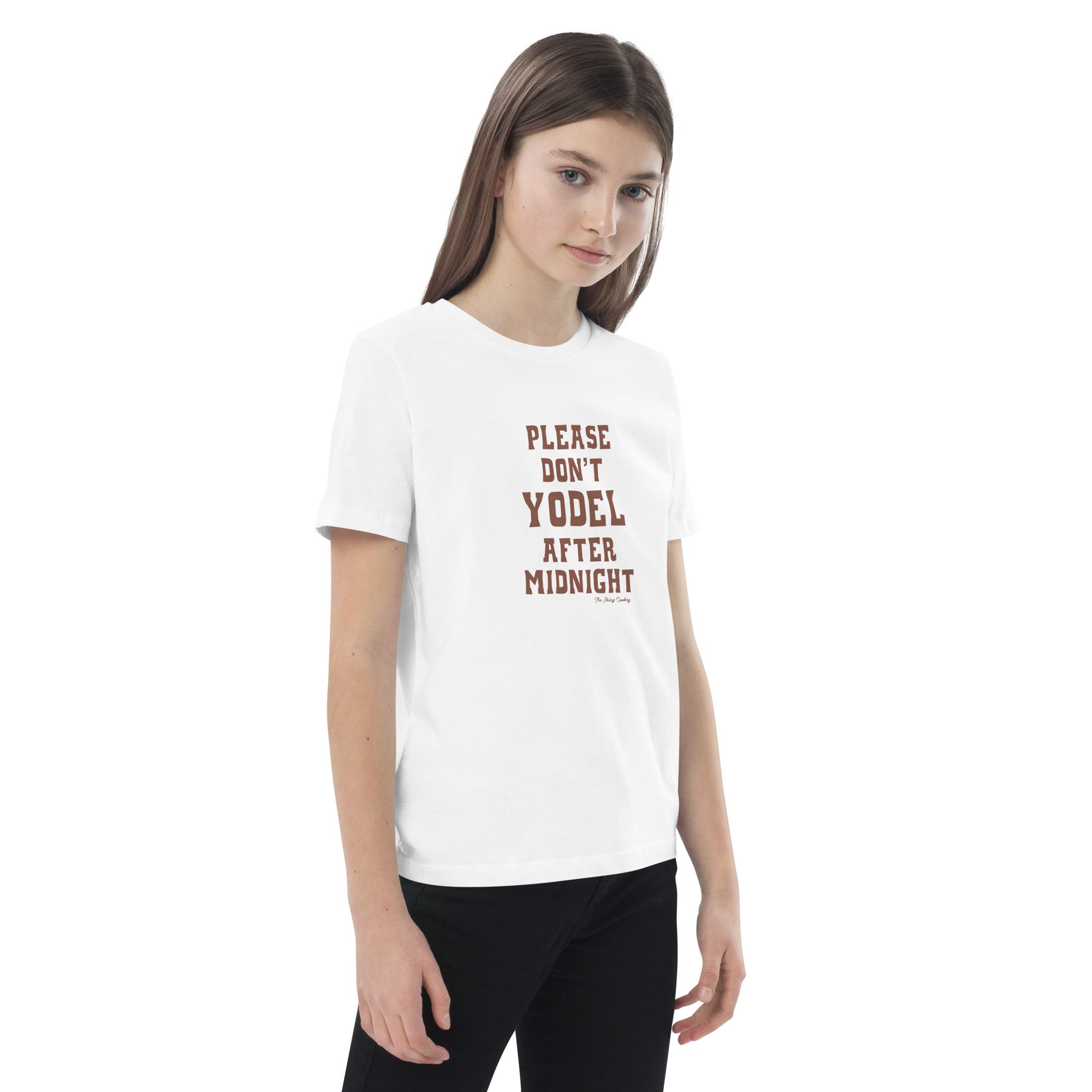 T-shirt en coton bio enfant Don't Yodel After Midnight texte foncé