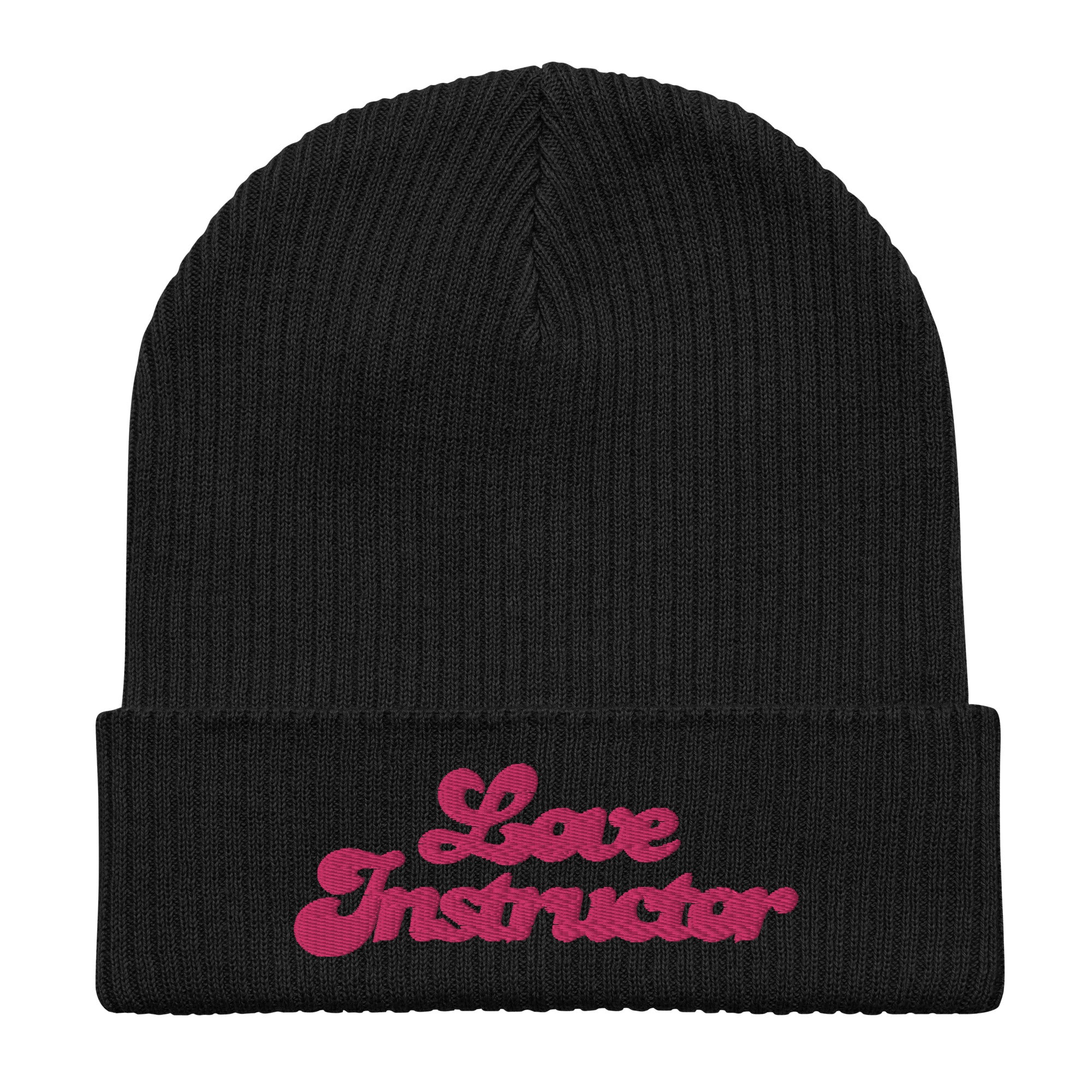 Organic ribbed beanie Love Instructor