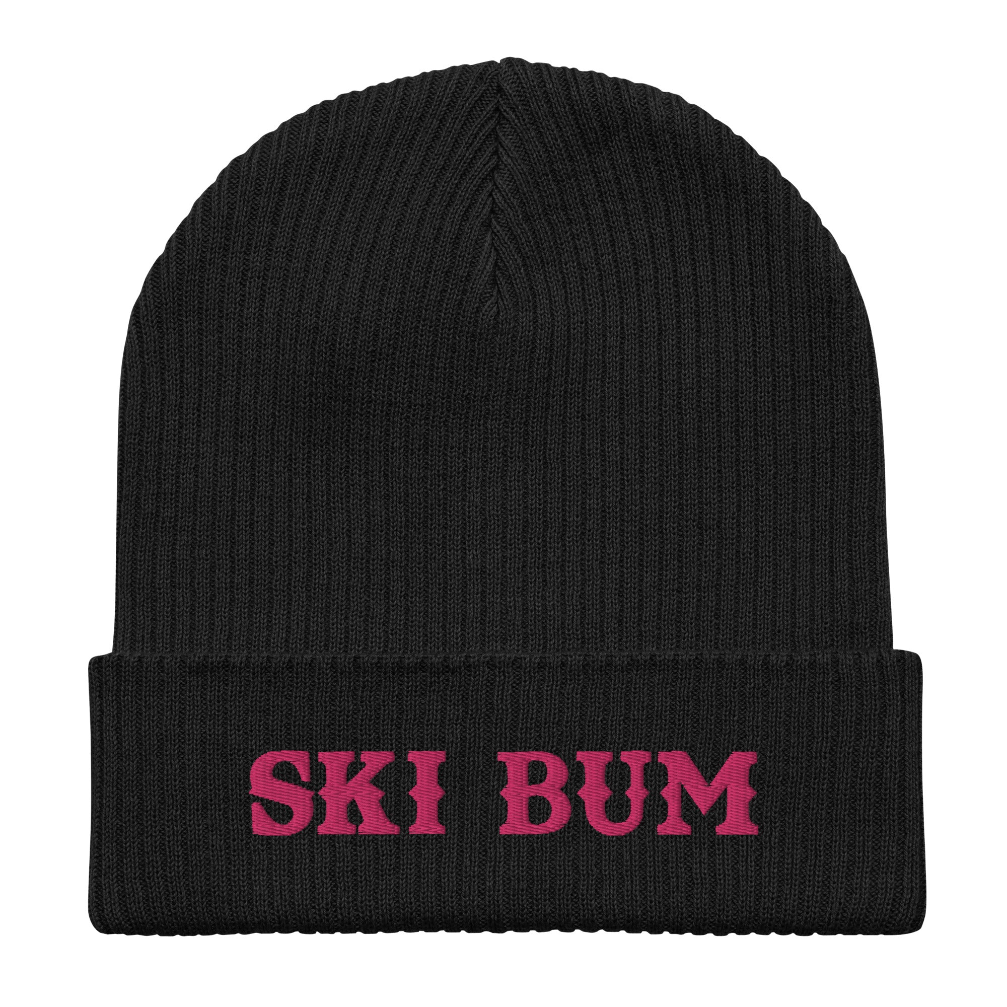 Bonnet côtelé en coton biologique Ski Bum Flamingo