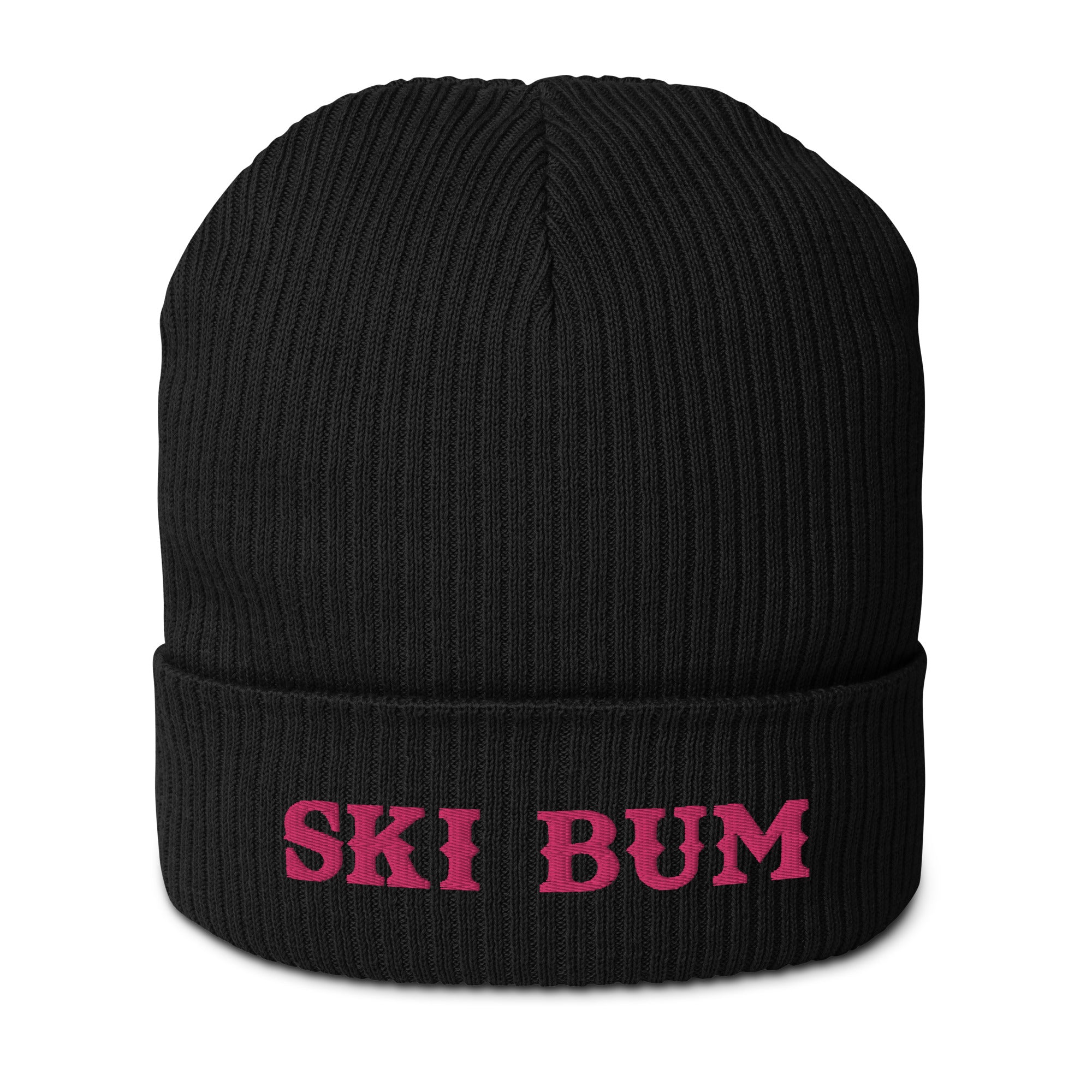 Bonnet côtelé en coton biologique Ski Bum Flamingo
