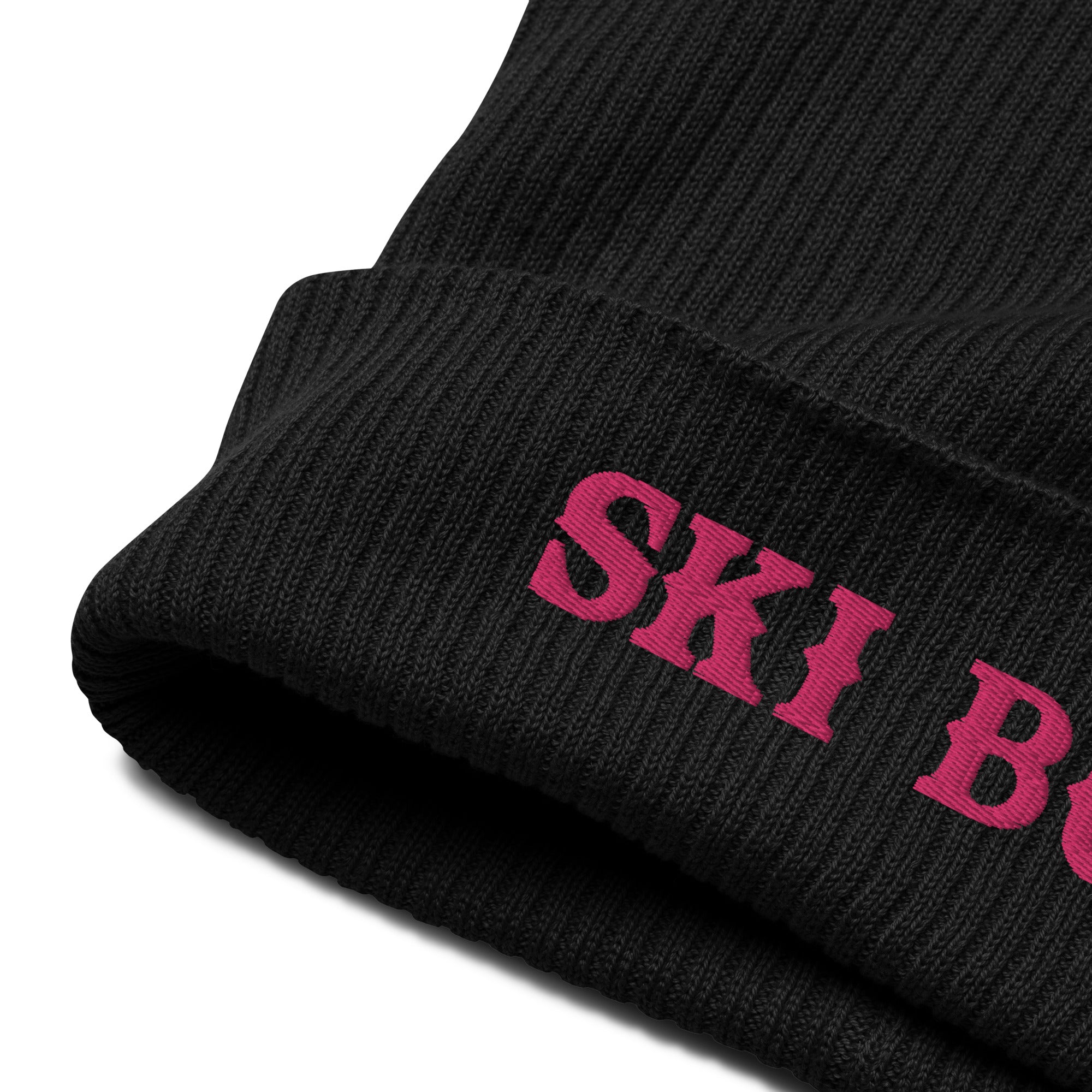 Bonnet côtelé en coton biologique Ski Bum Flamingo