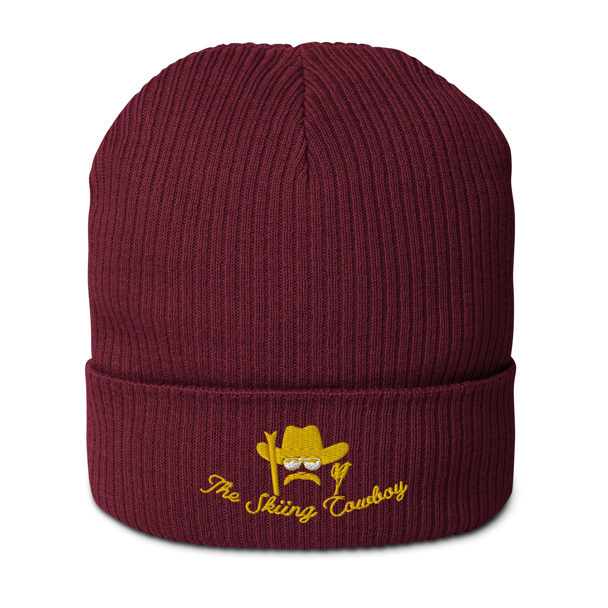Organic ribbed beanie The Skiing Cowboy Gold