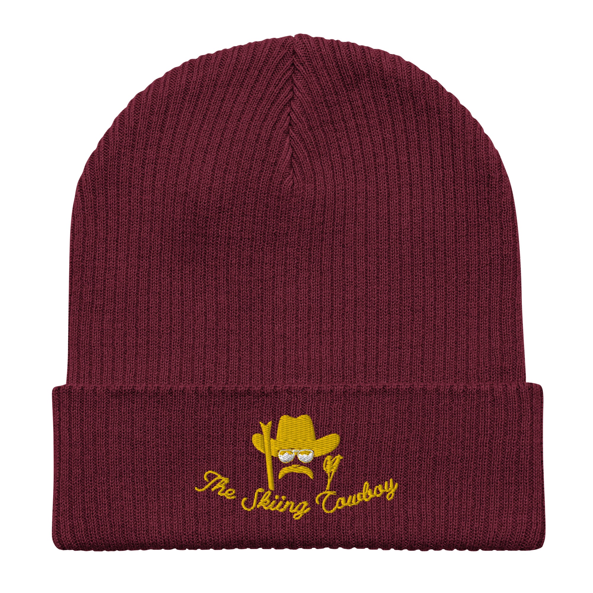 Organic ribbed beanie The Skiing Cowboy Gold