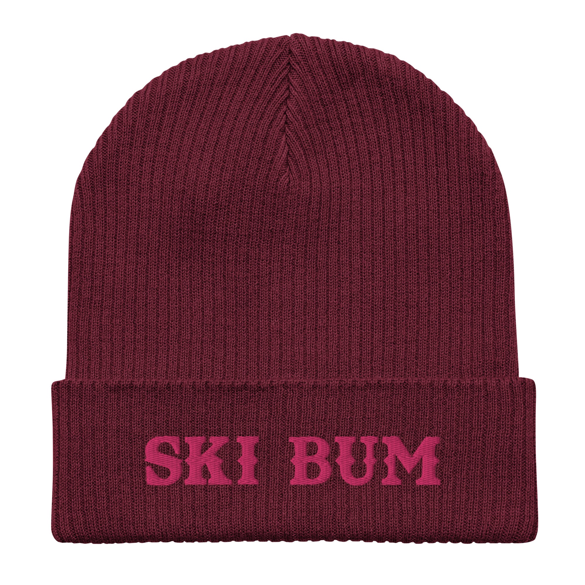 Bonnet côtelé en coton biologique Ski Bum Flamingo