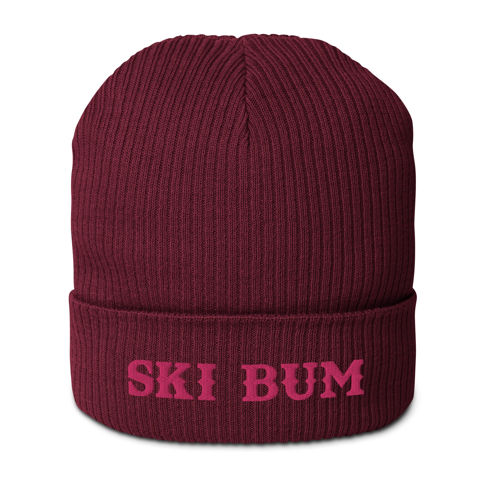 Bonnet côtelé en coton biologique Ski Bum Flamingo