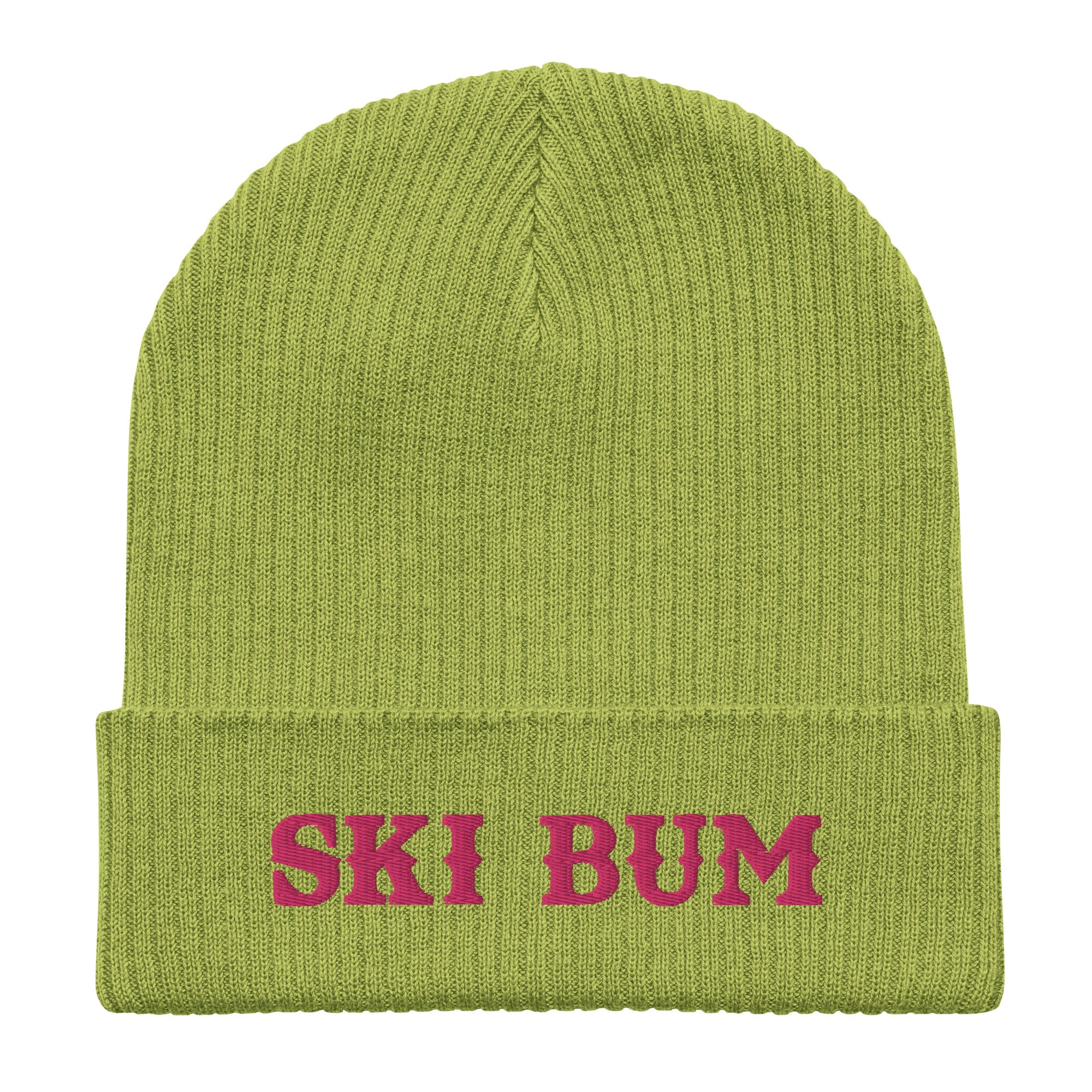 Bonnet côtelé en coton biologique Ski Bum Flamingo