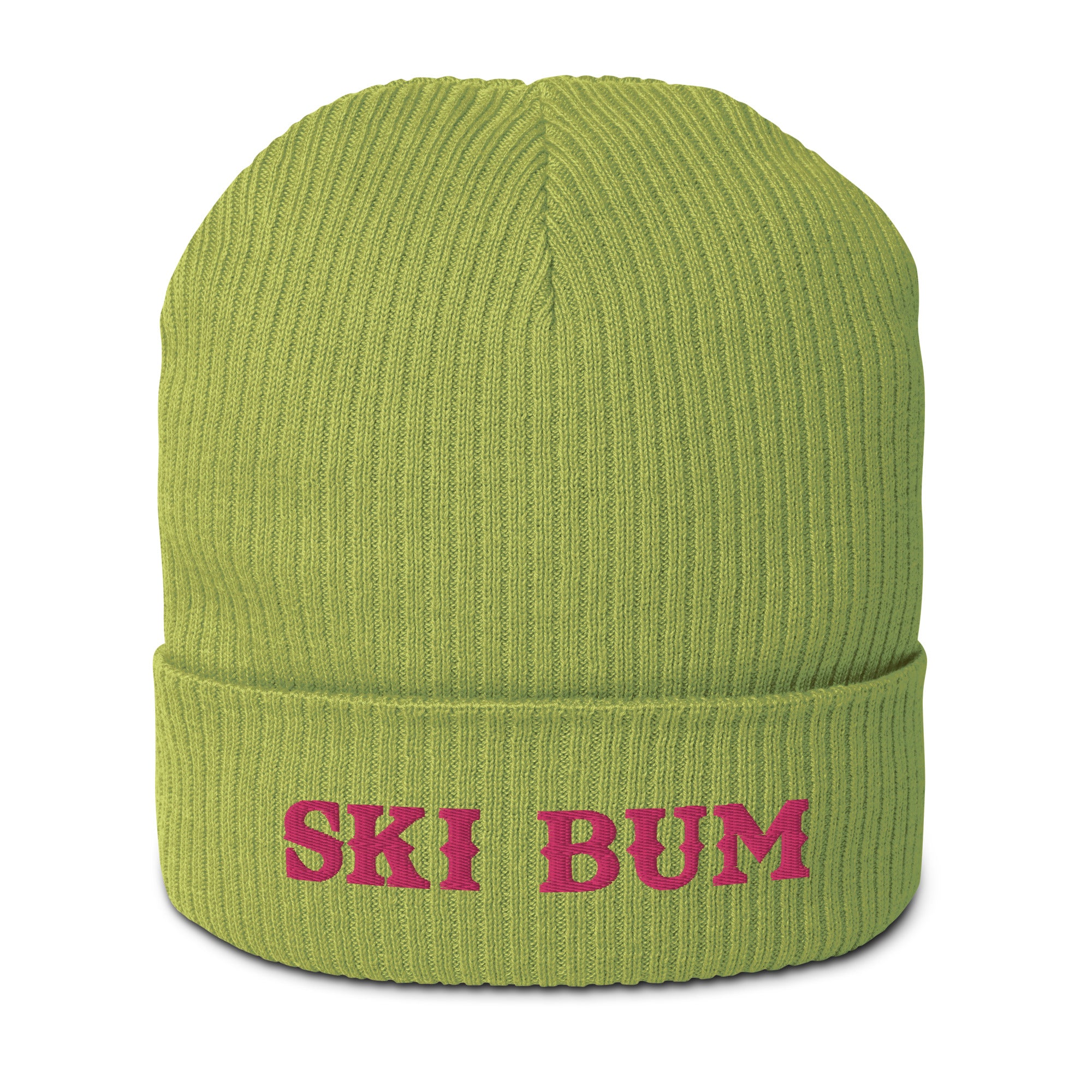 Bonnet côtelé en coton biologique Ski Bum Flamingo