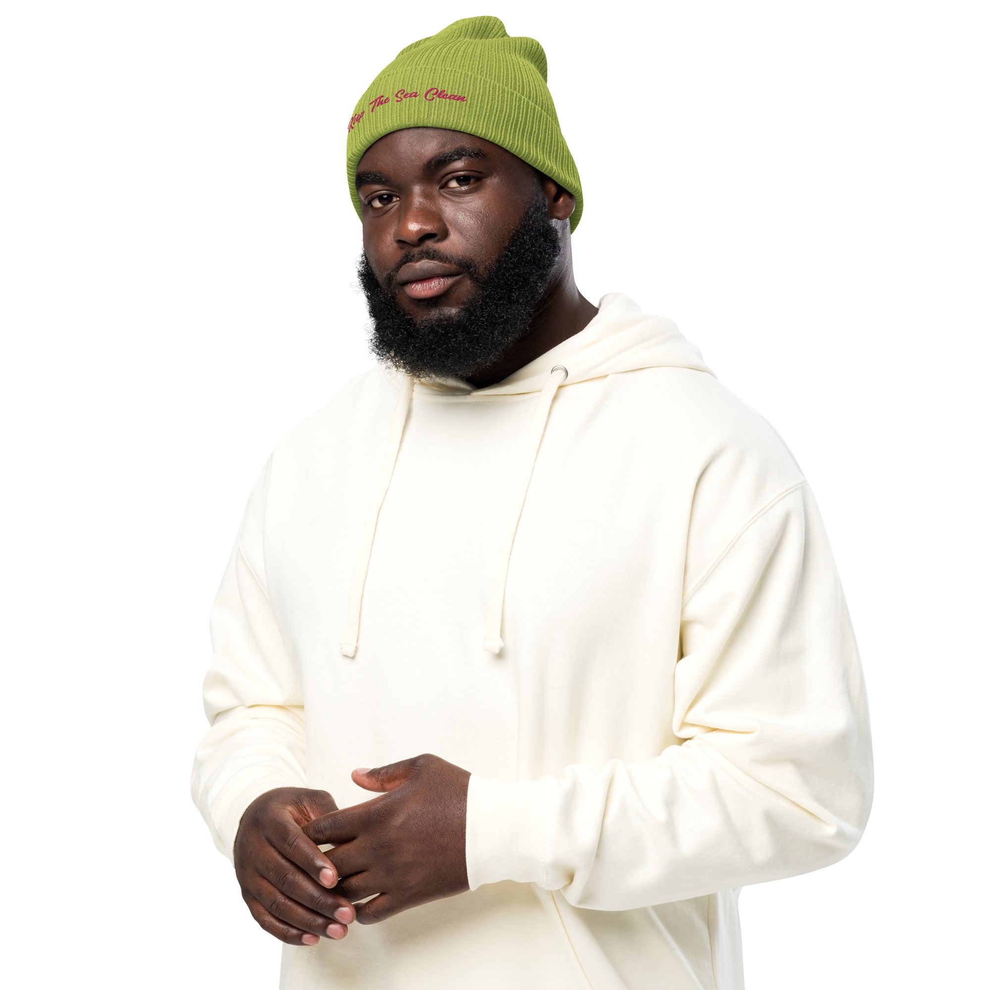 Bonnet côtelé en coton biologique Keep The Sea Clean Flamingo