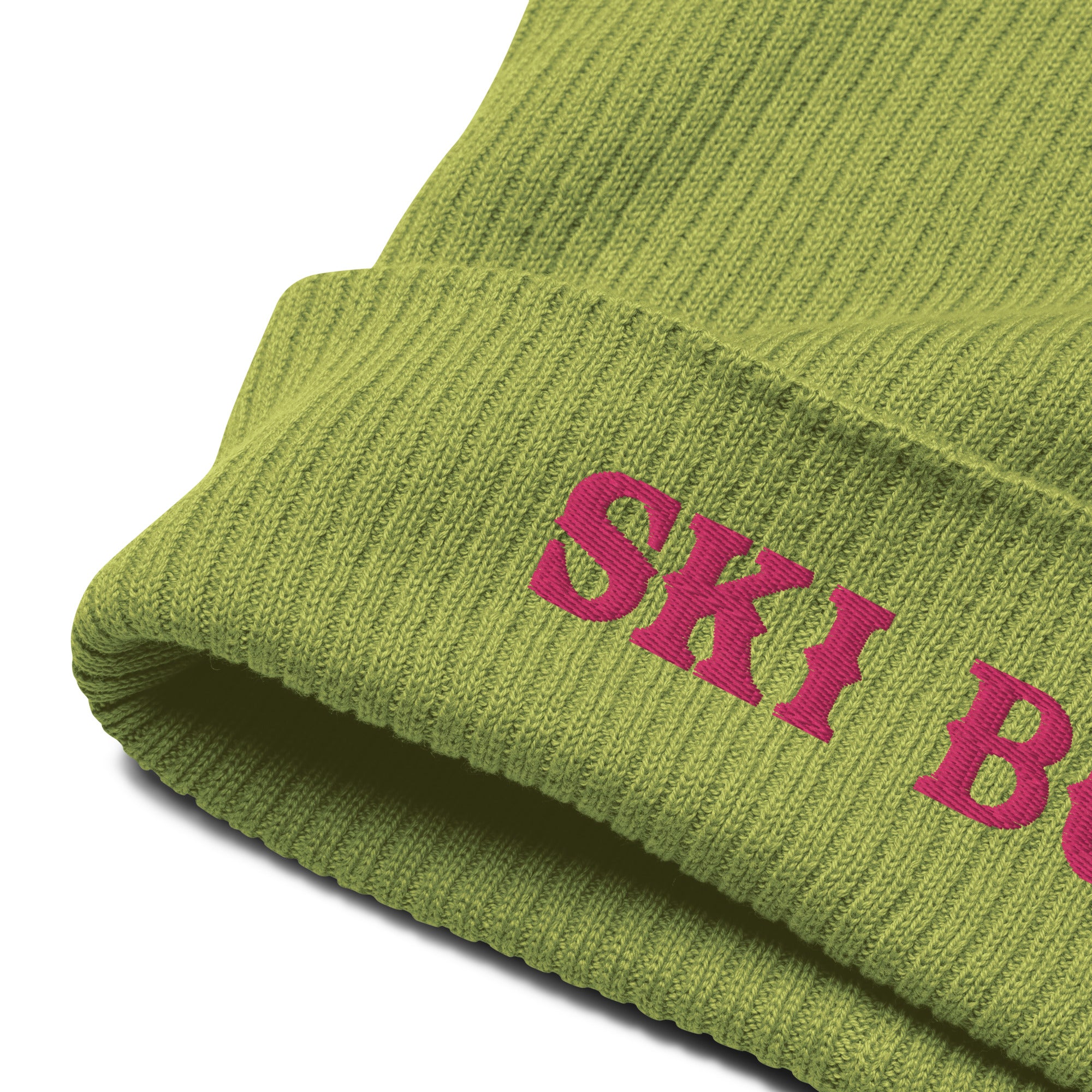 Bonnet côtelé en coton biologique Ski Bum Flamingo
