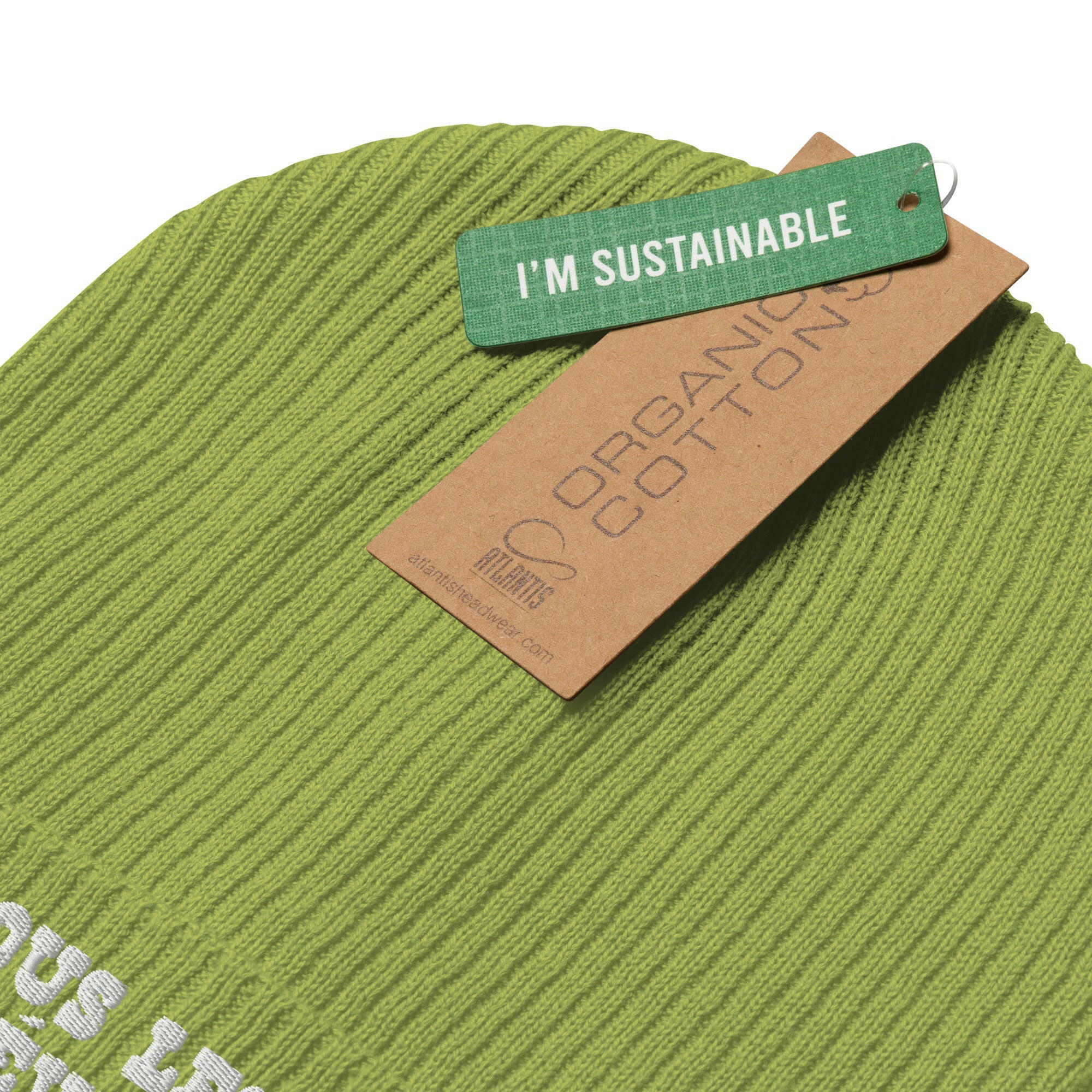 Organic ribbed beanie Sous les névés l'alpage White