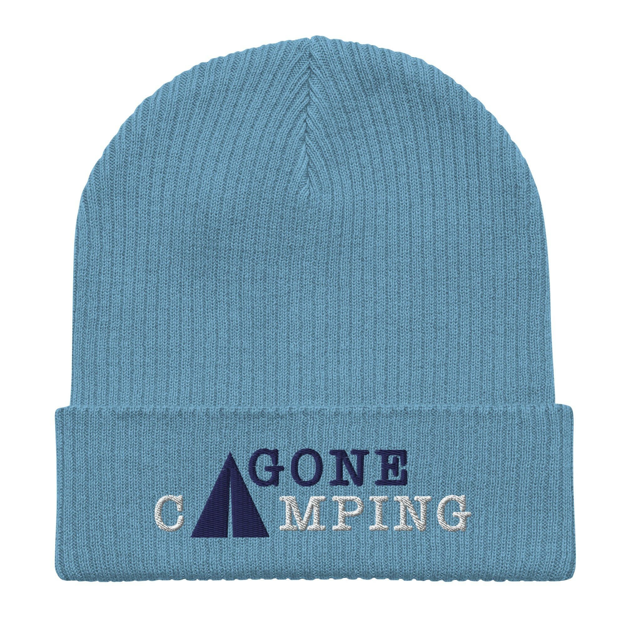 Bonnet côtelé en coton biologique Gone Camping Navy/White