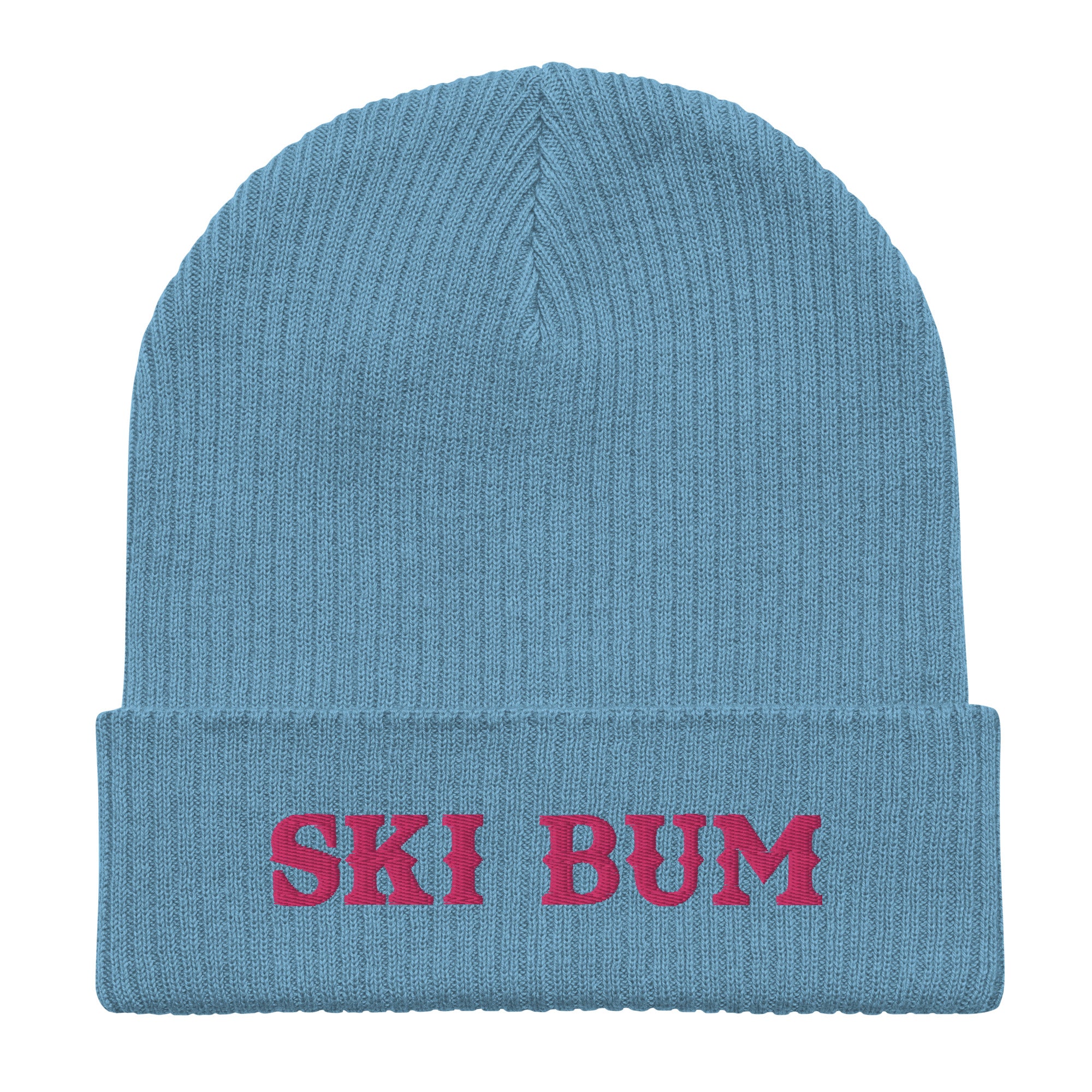 Bonnet côtelé en coton biologique Ski Bum Flamingo