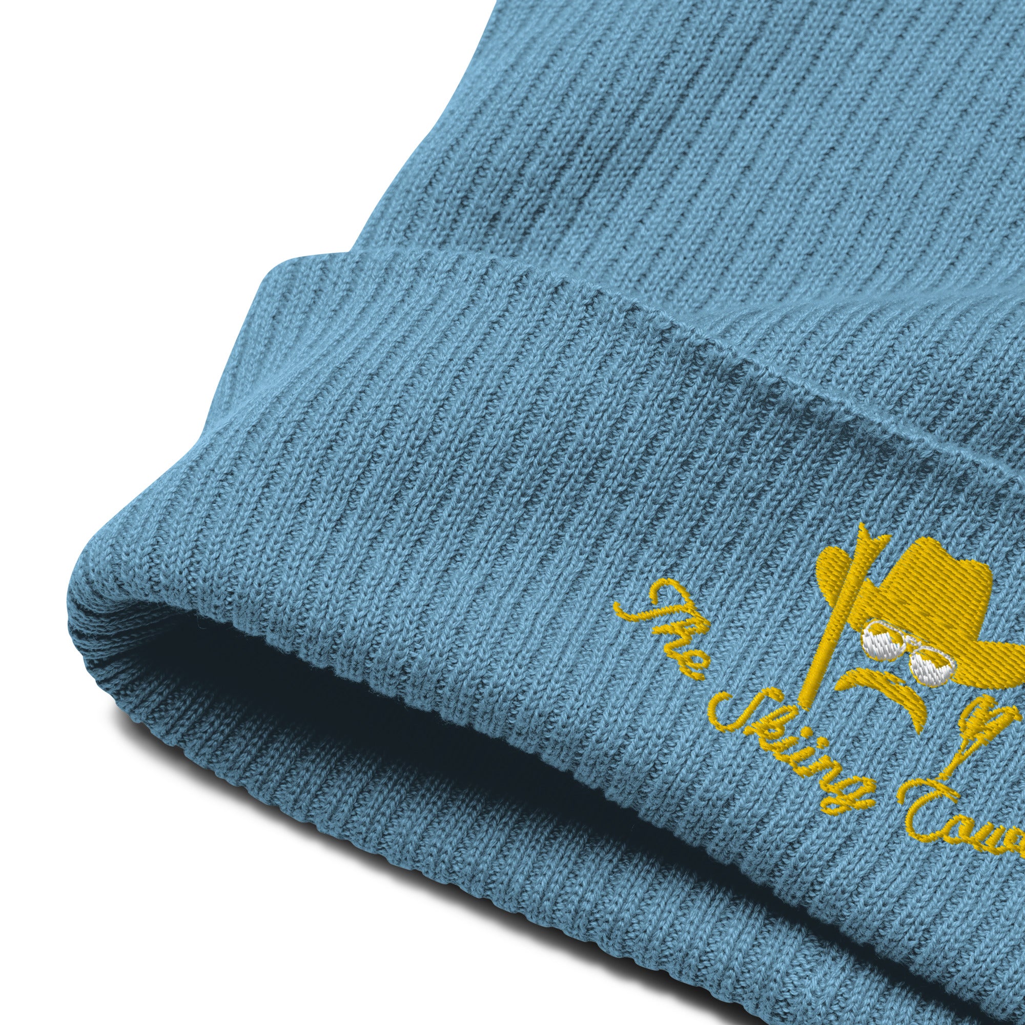 Organic ribbed beanie The Skiing Cowboy Gold