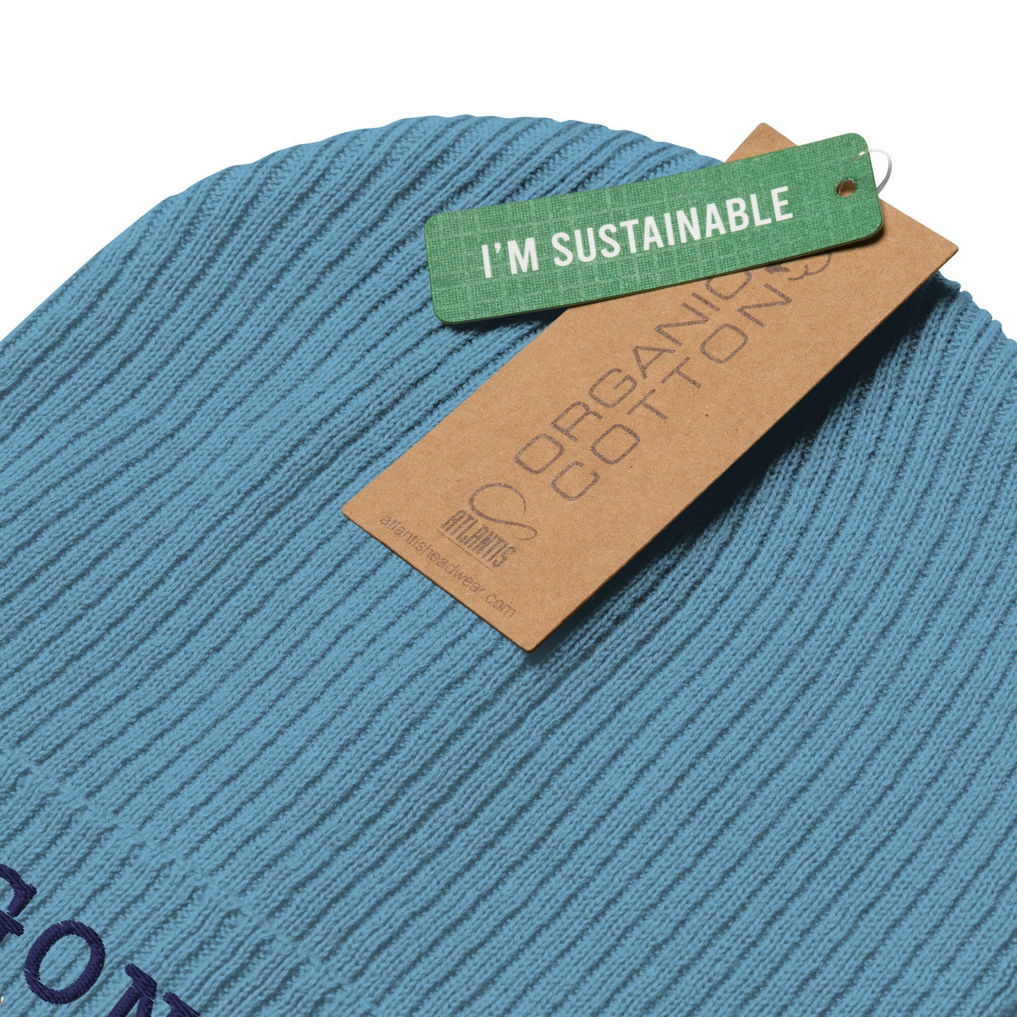 Bonnet côtelé en coton biologique Gone Camping Navy/White