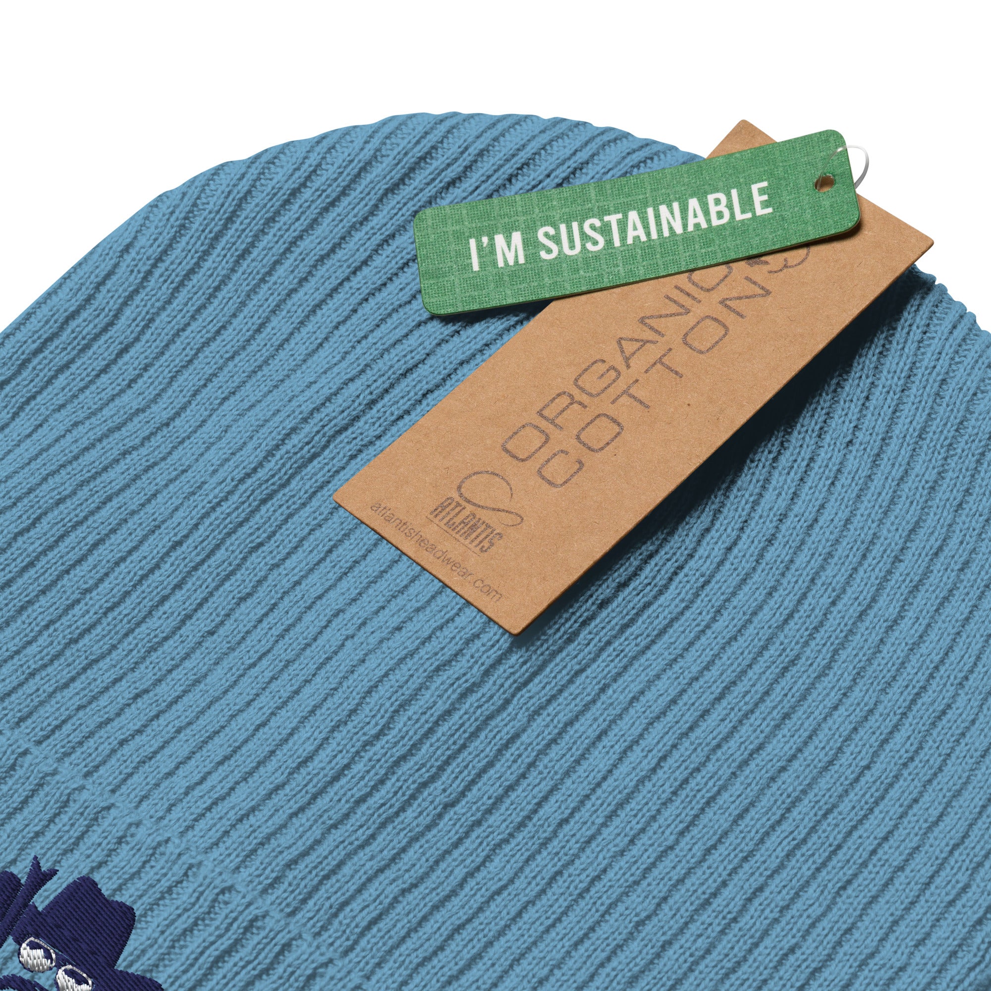 Organic ribbed beanie The Skiing Cowboy Navy