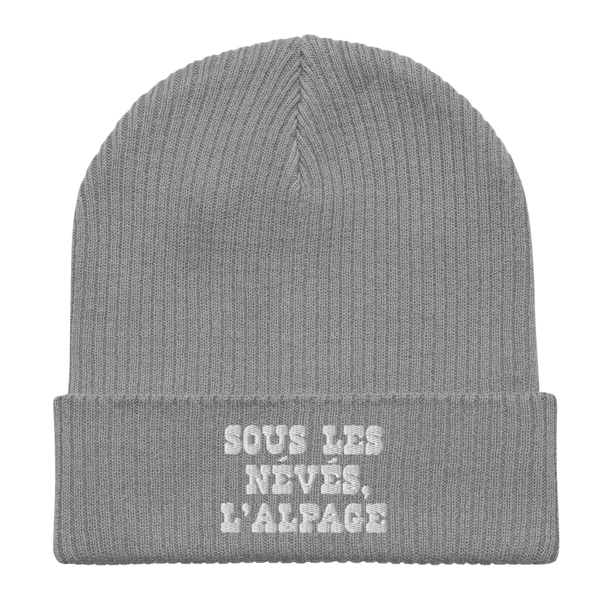 Organic ribbed beanie Sous les névés l'alpage White
