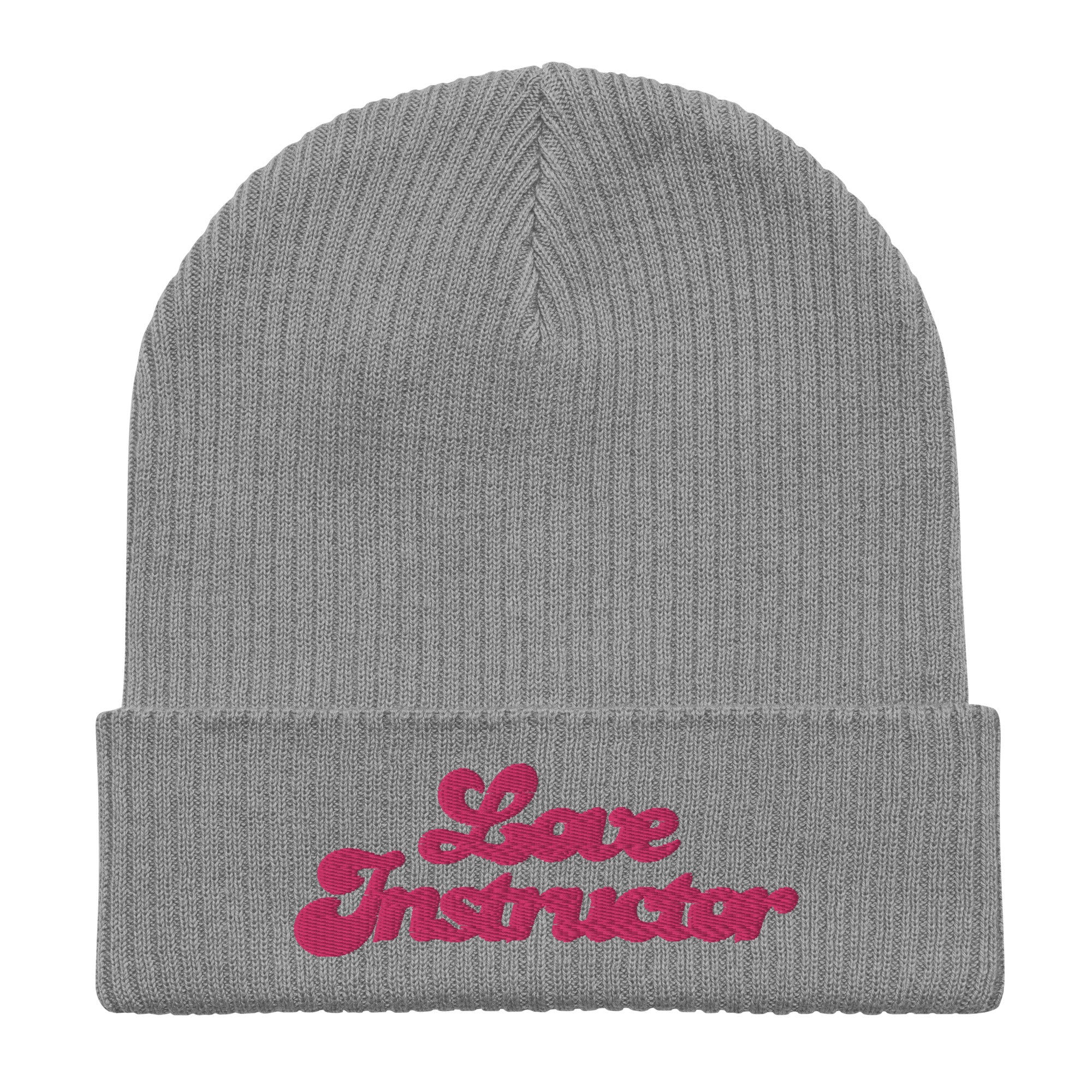 Organic ribbed beanie Love Instructor
