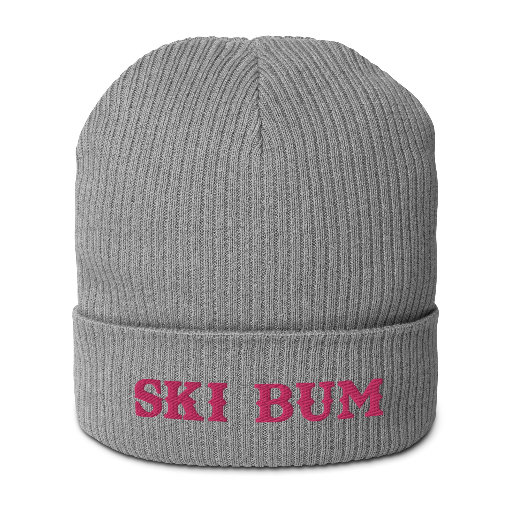 Bonnet côtelé en coton biologique Ski Bum Flamingo