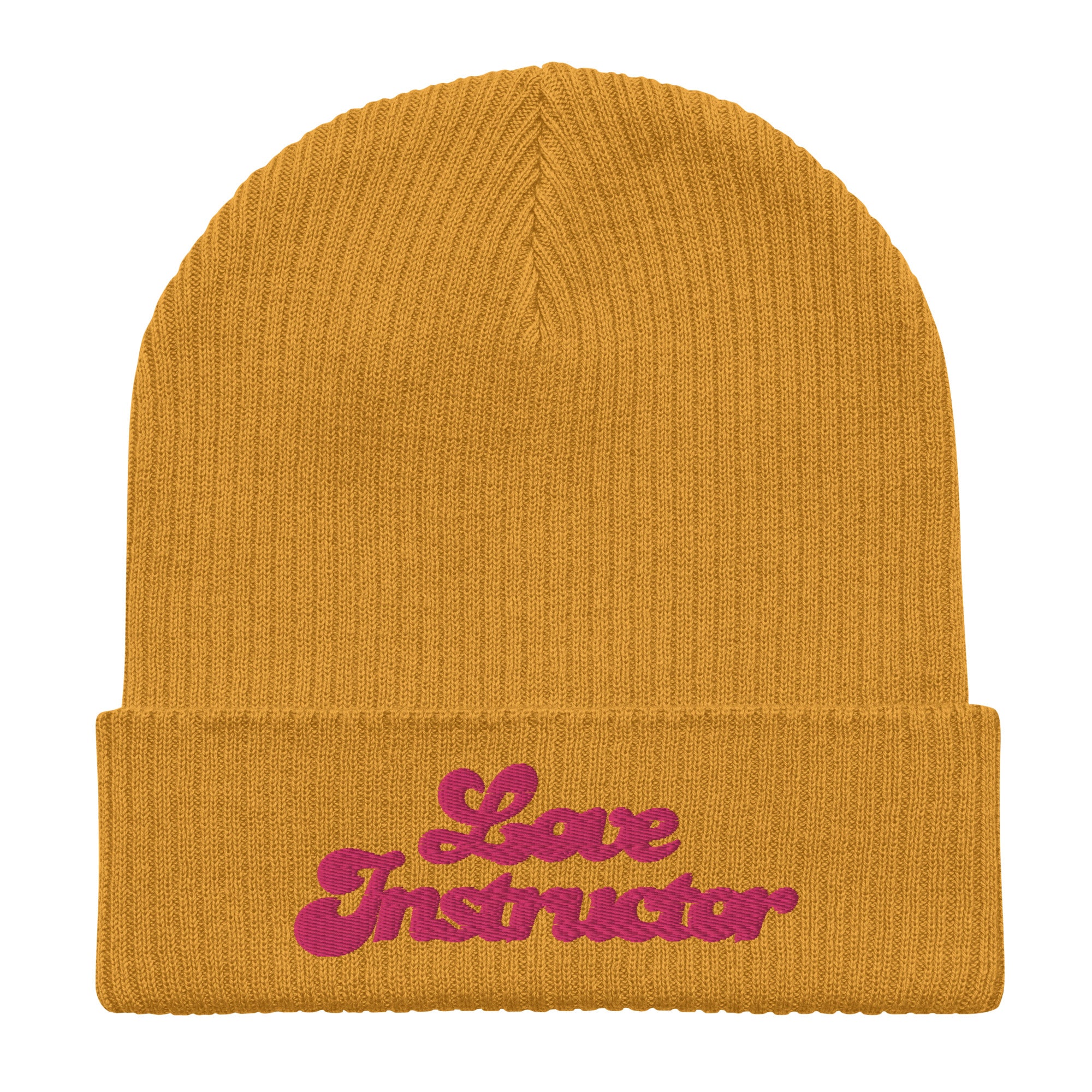 Organic ribbed beanie Love Instructor